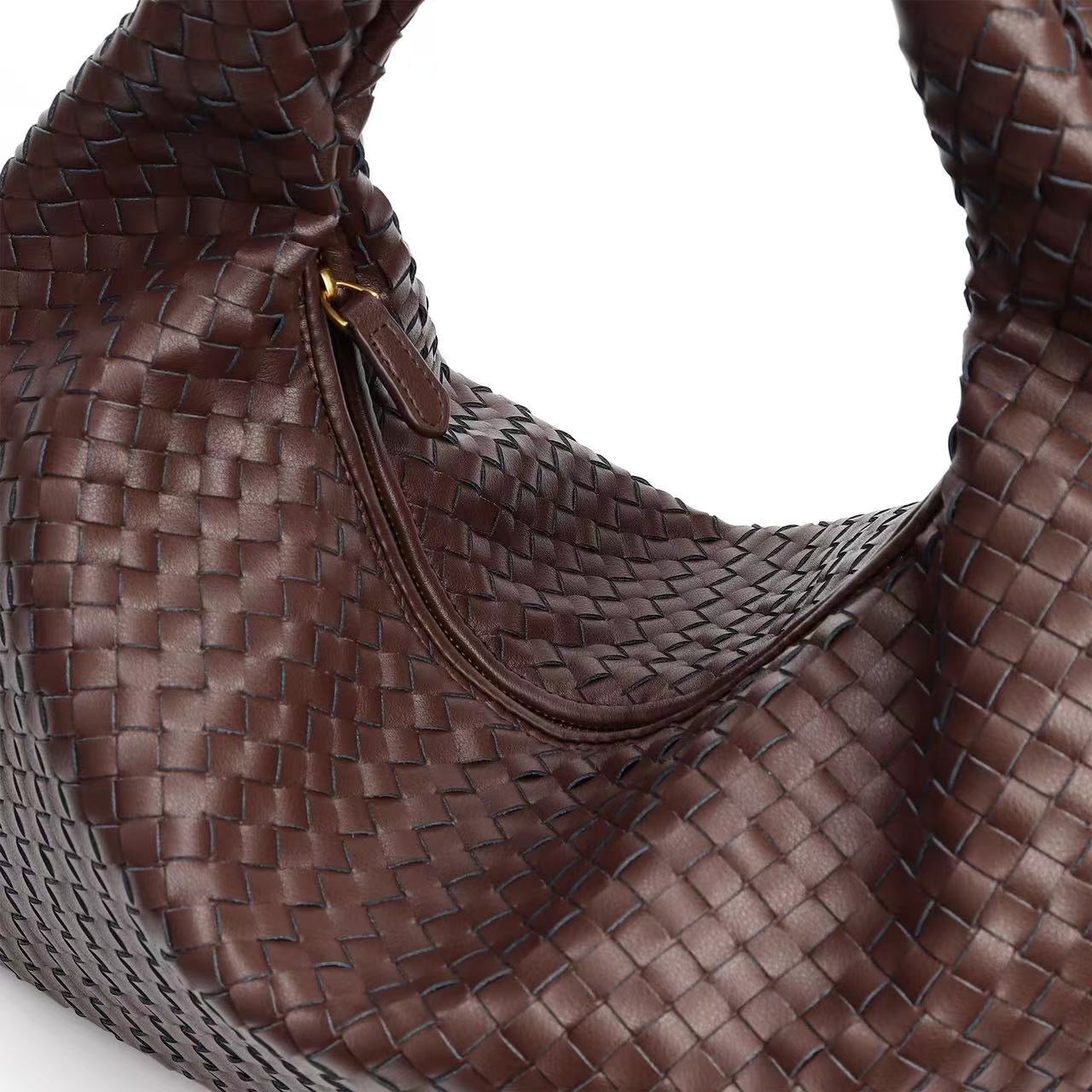 Large Hand-Woven Full-Grain Hobo Bag/Tote