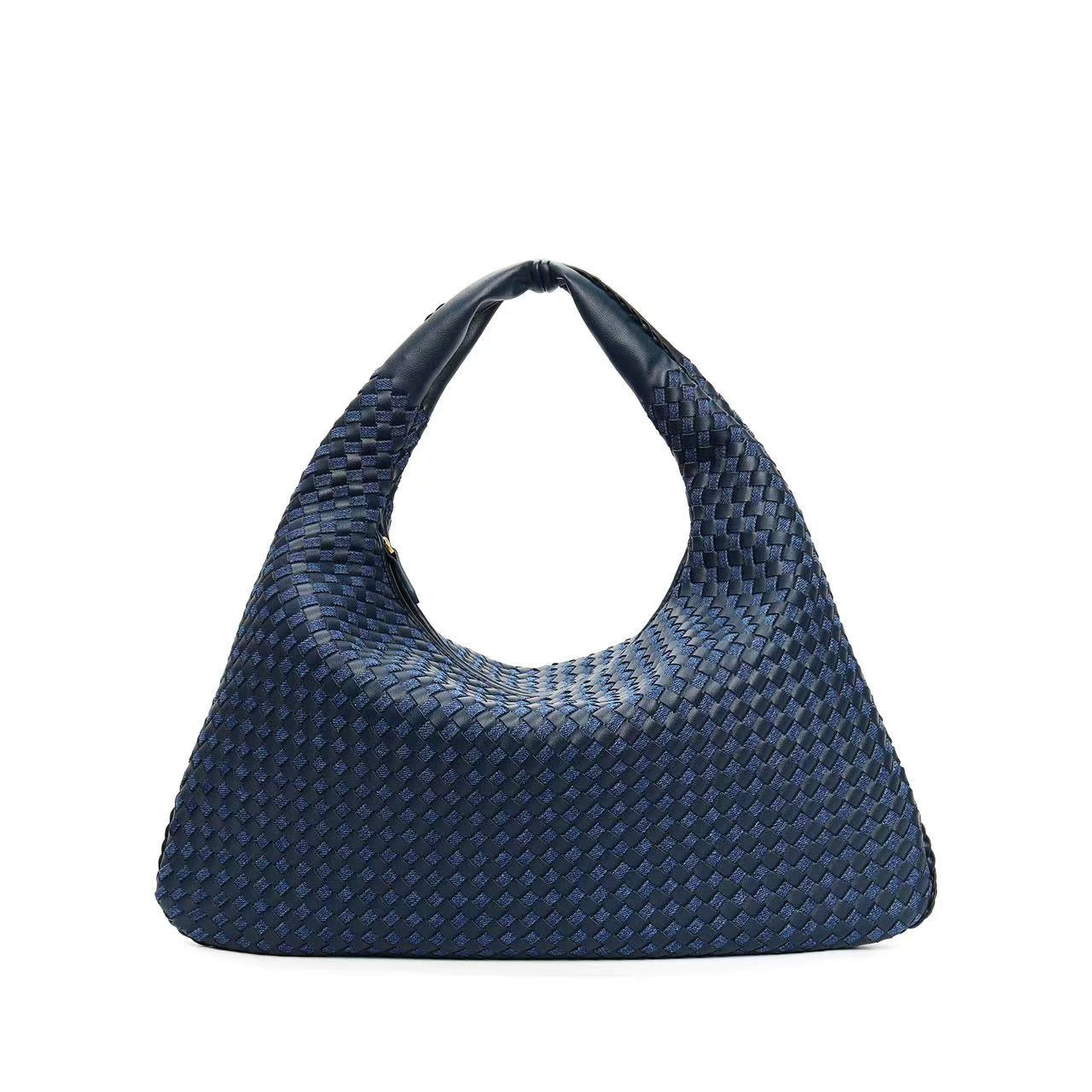 Large Hand-Woven Full-Grain Hobo Bag/Tote