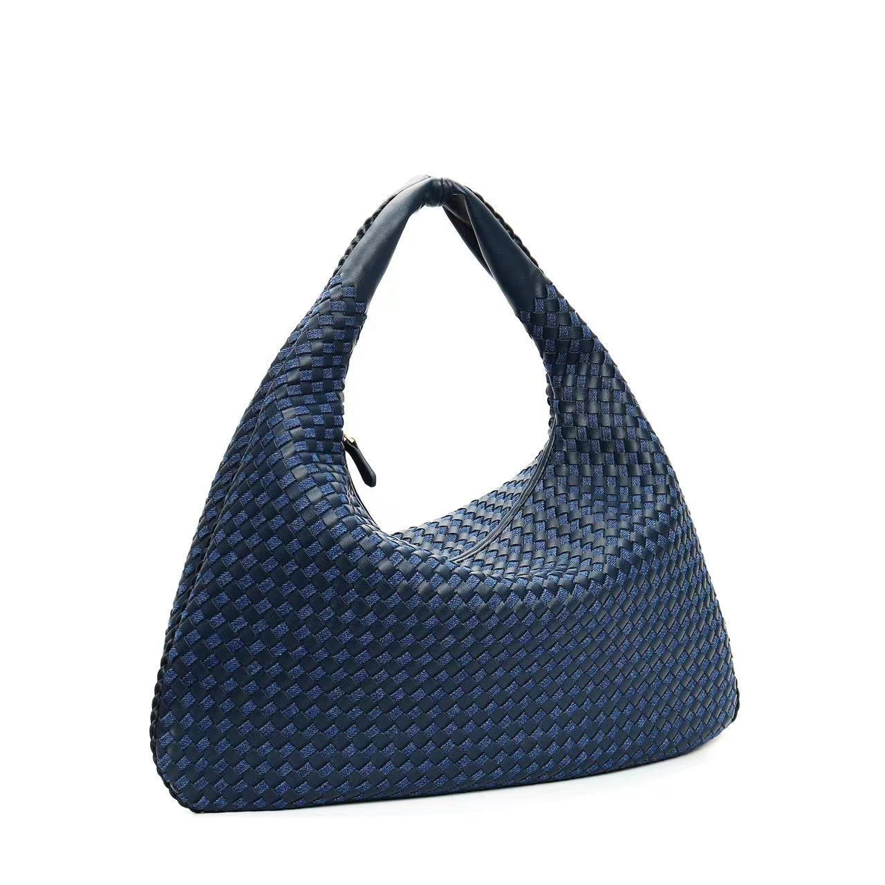 Large Hand-Woven Full-Grain Hobo Bag/Tote