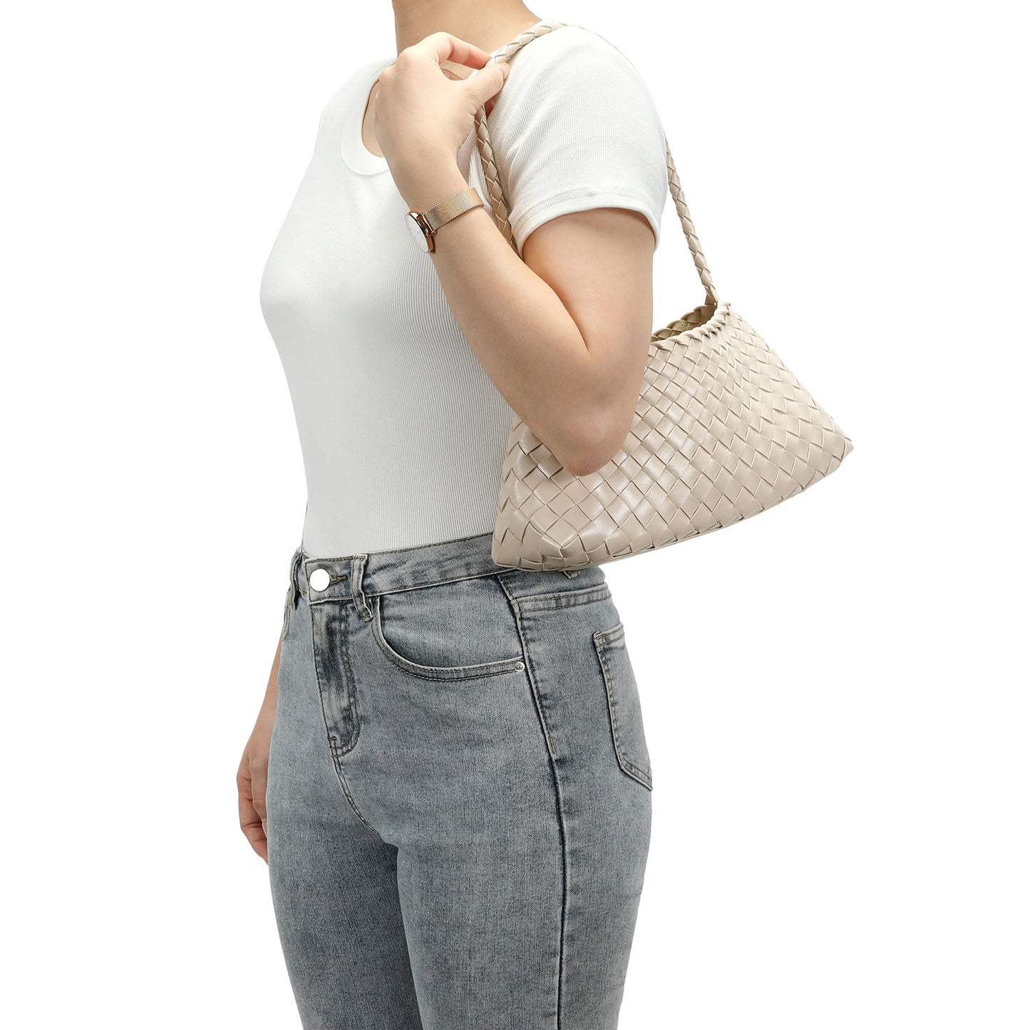 Hand-Woven Leather Shoulder Bag