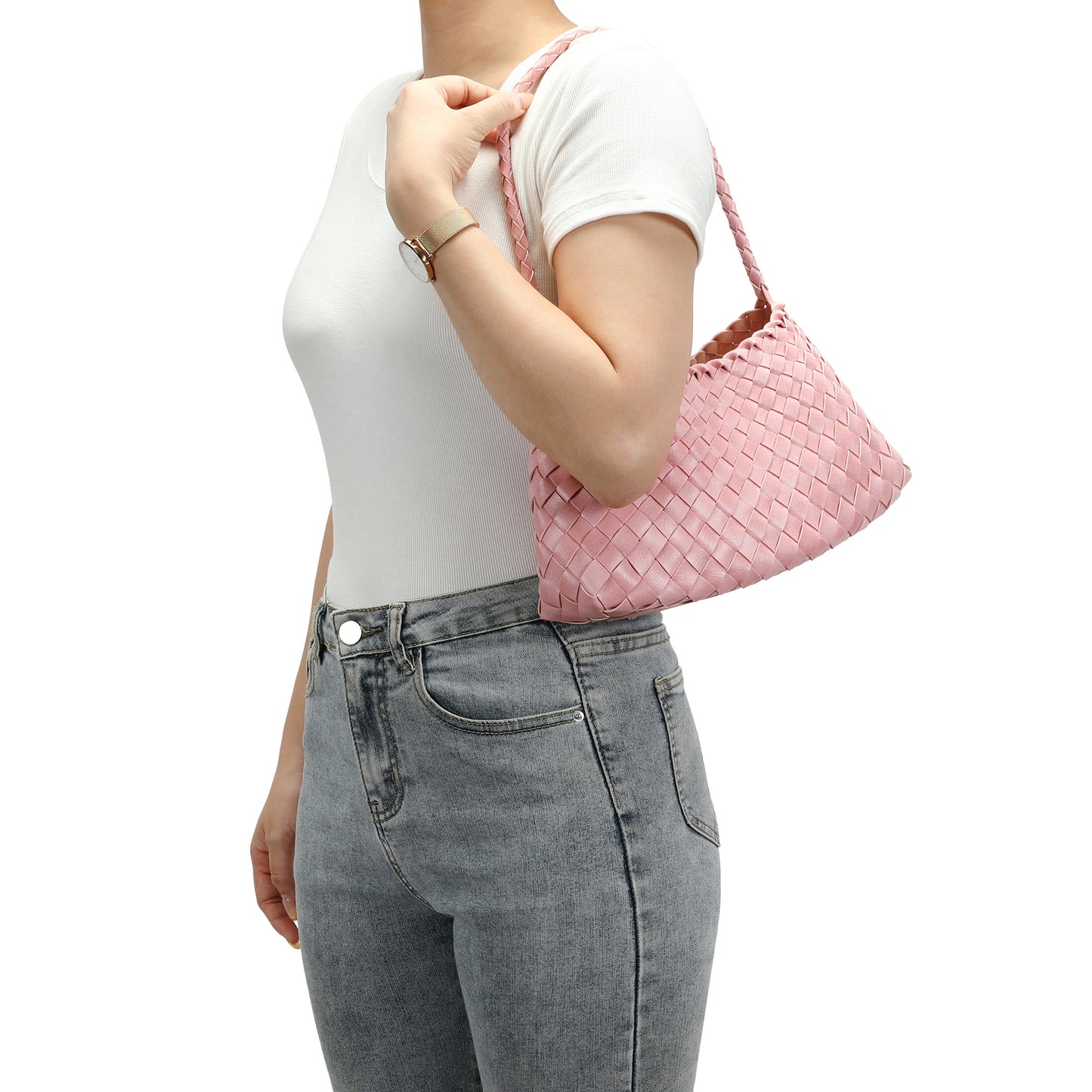 Hand-Woven Leather Shoulder Bag