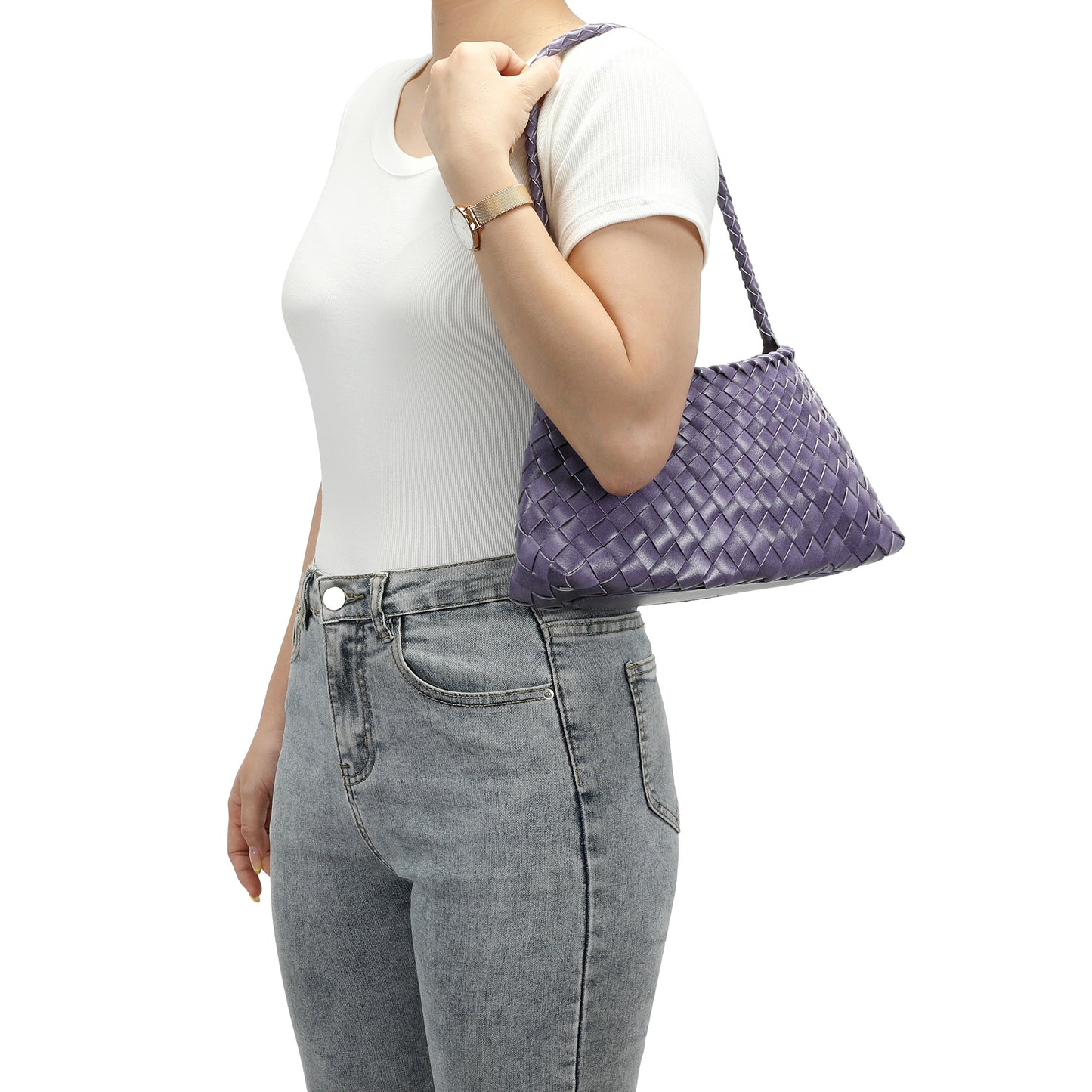 Hand-Woven Leather Shoulder Bag