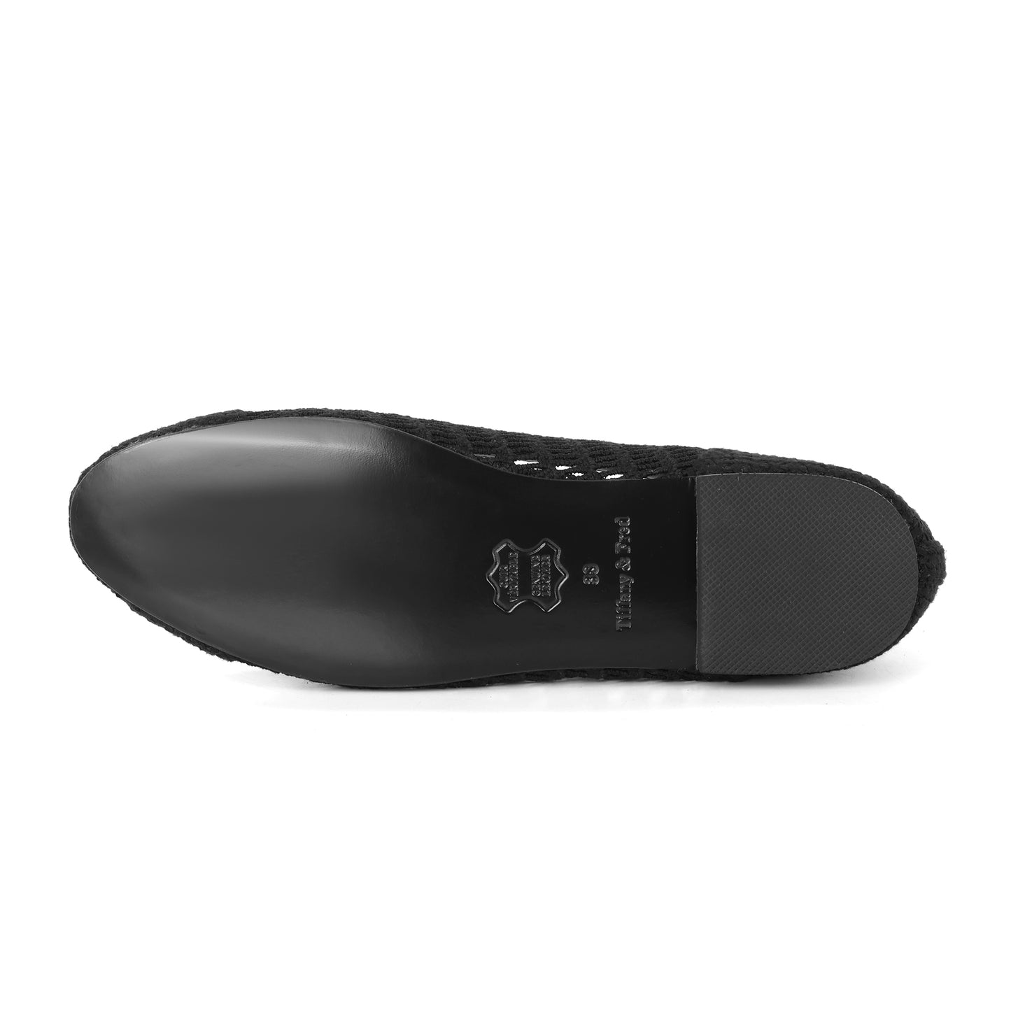 Black/Black Crochet Raffia Ballet Flat