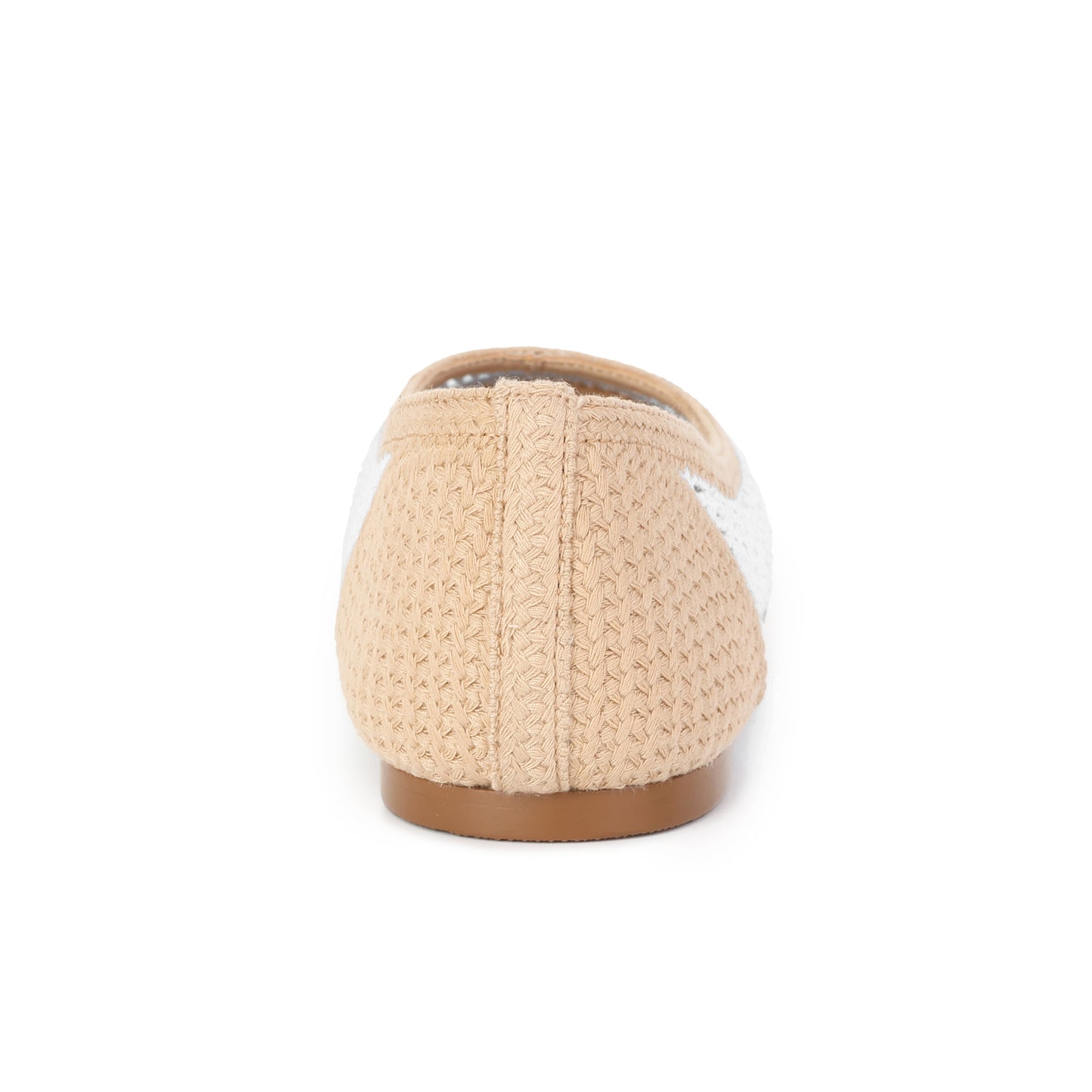 Cream/Tan Crochet Raffia Ballet Flat