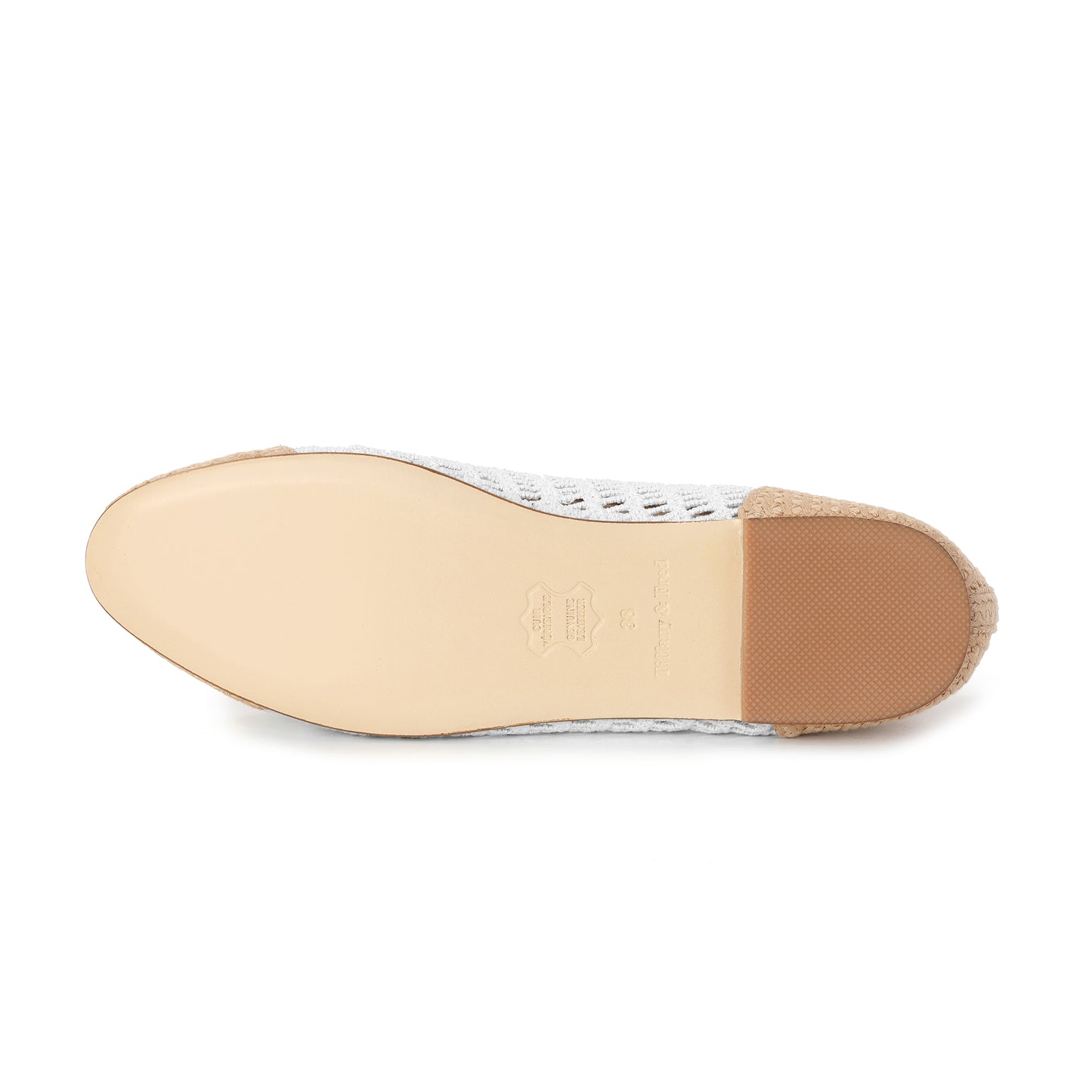 Cream/Tan Crochet Raffia Ballet Flat
