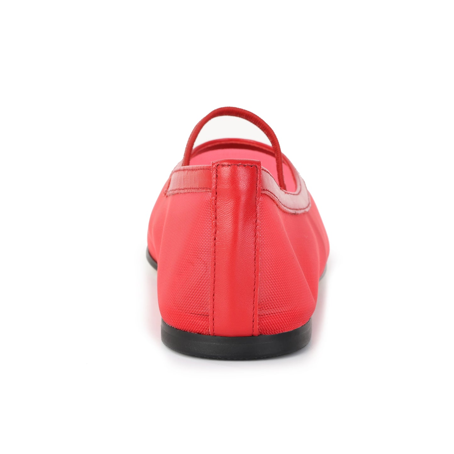Red Mesh Mary Jane Flat with Leather Trim