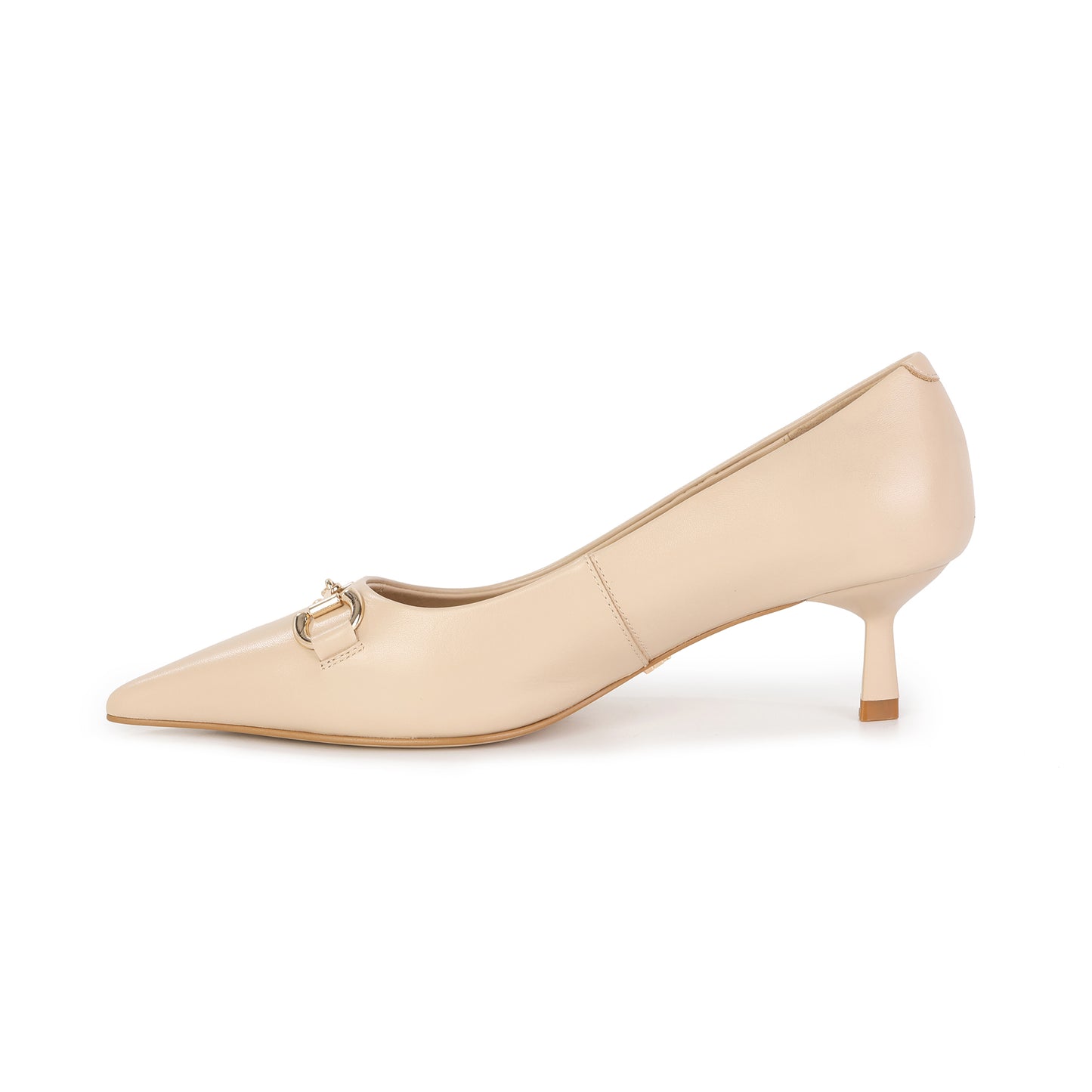 Beige Leather Heritage Kitten Heel