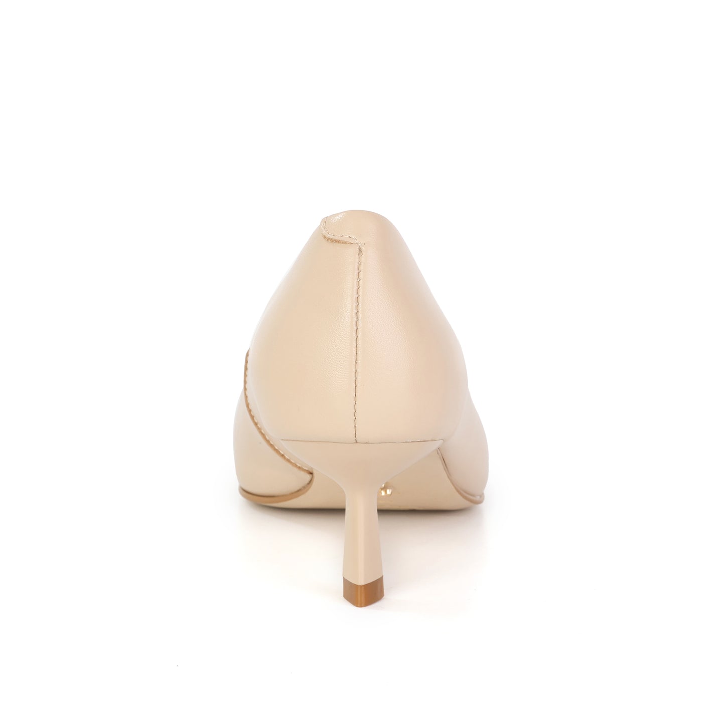 Beige Leather Heritage Kitten Heel