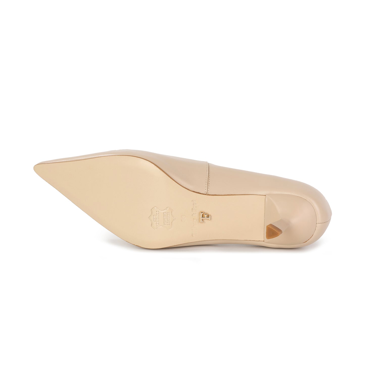Beige Leather Heritage Kitten Heel