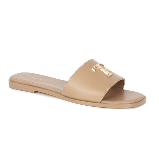 Khaki Riviera Leather Sandal