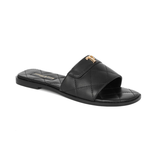 Black Riviera Leather Sandal