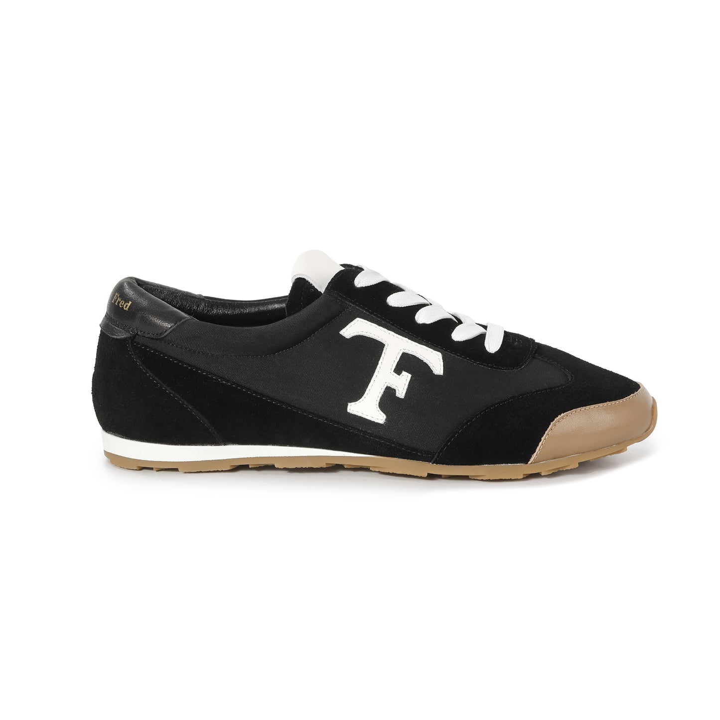 Black Leather Varsity Low-Top Sneakers