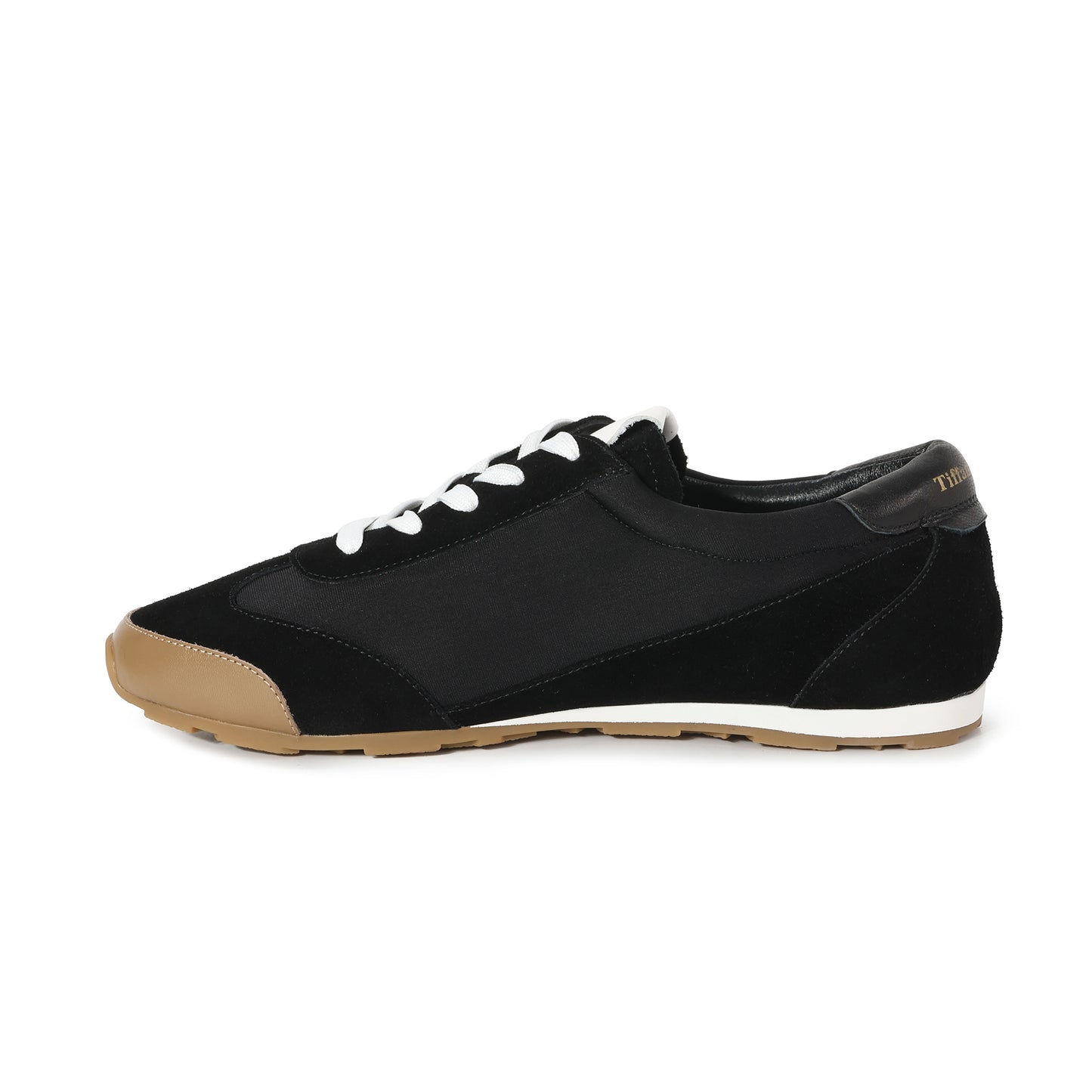 Black Leather Varsity Low-Top Sneakers