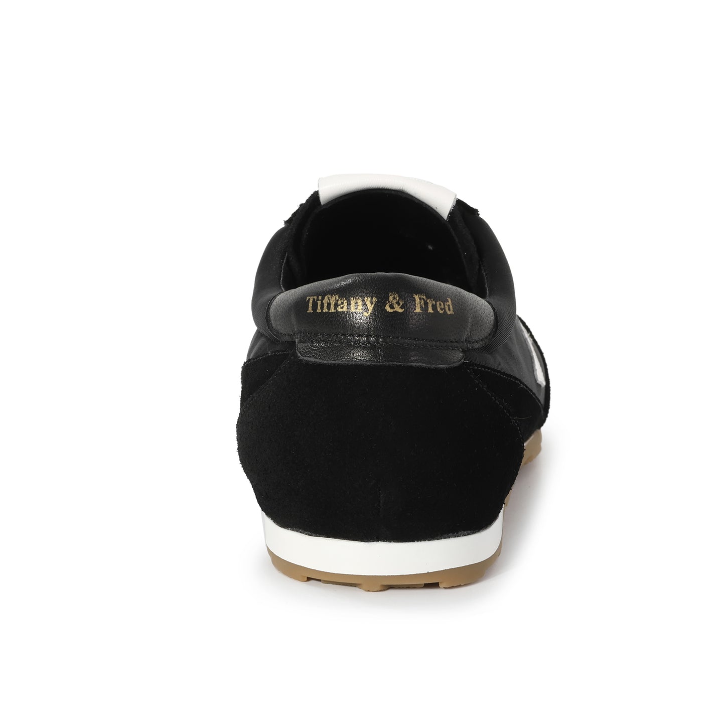 Black Leather Varsity Low-Top Sneakers
