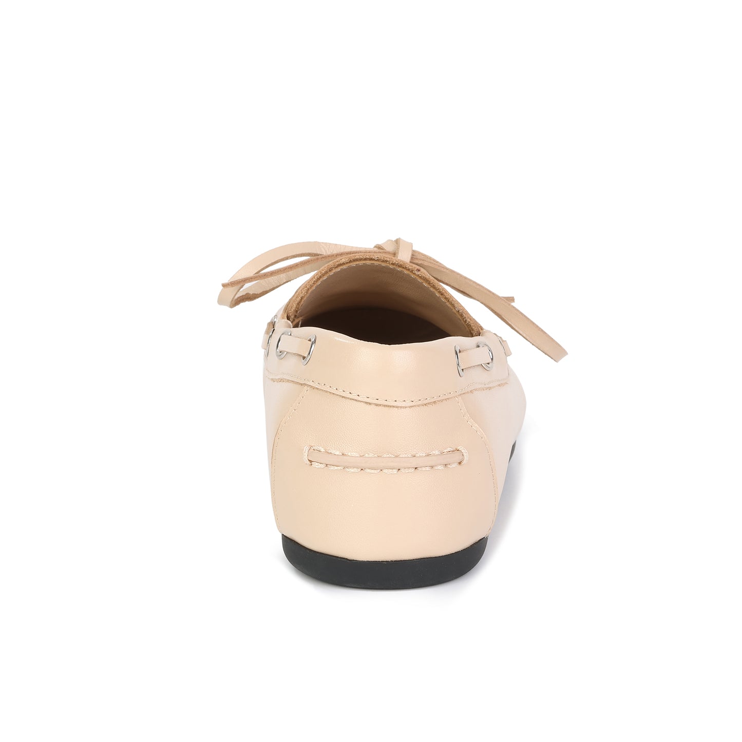 Beige Leather Heritage Boat Shoe Loafer