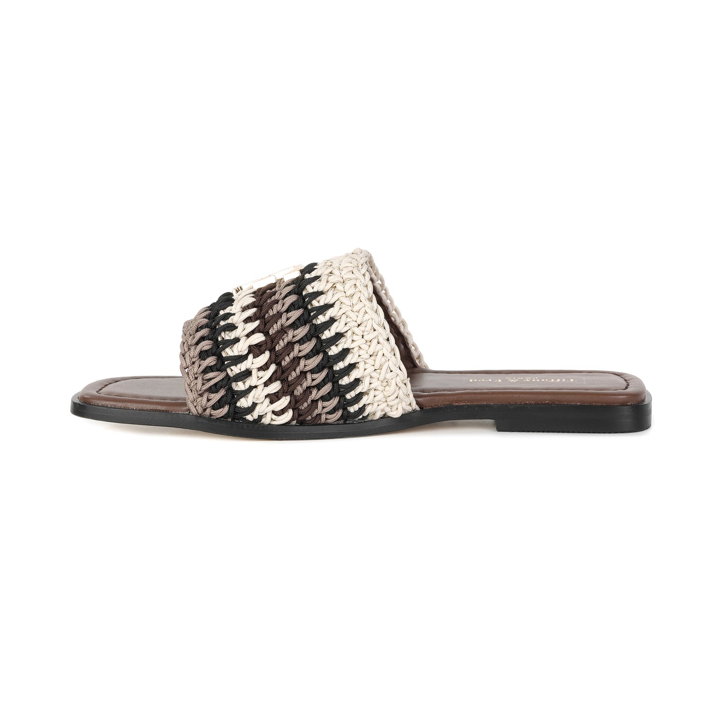 Beige/Brown Amalfi Crochet Raffia and Leather Sandal