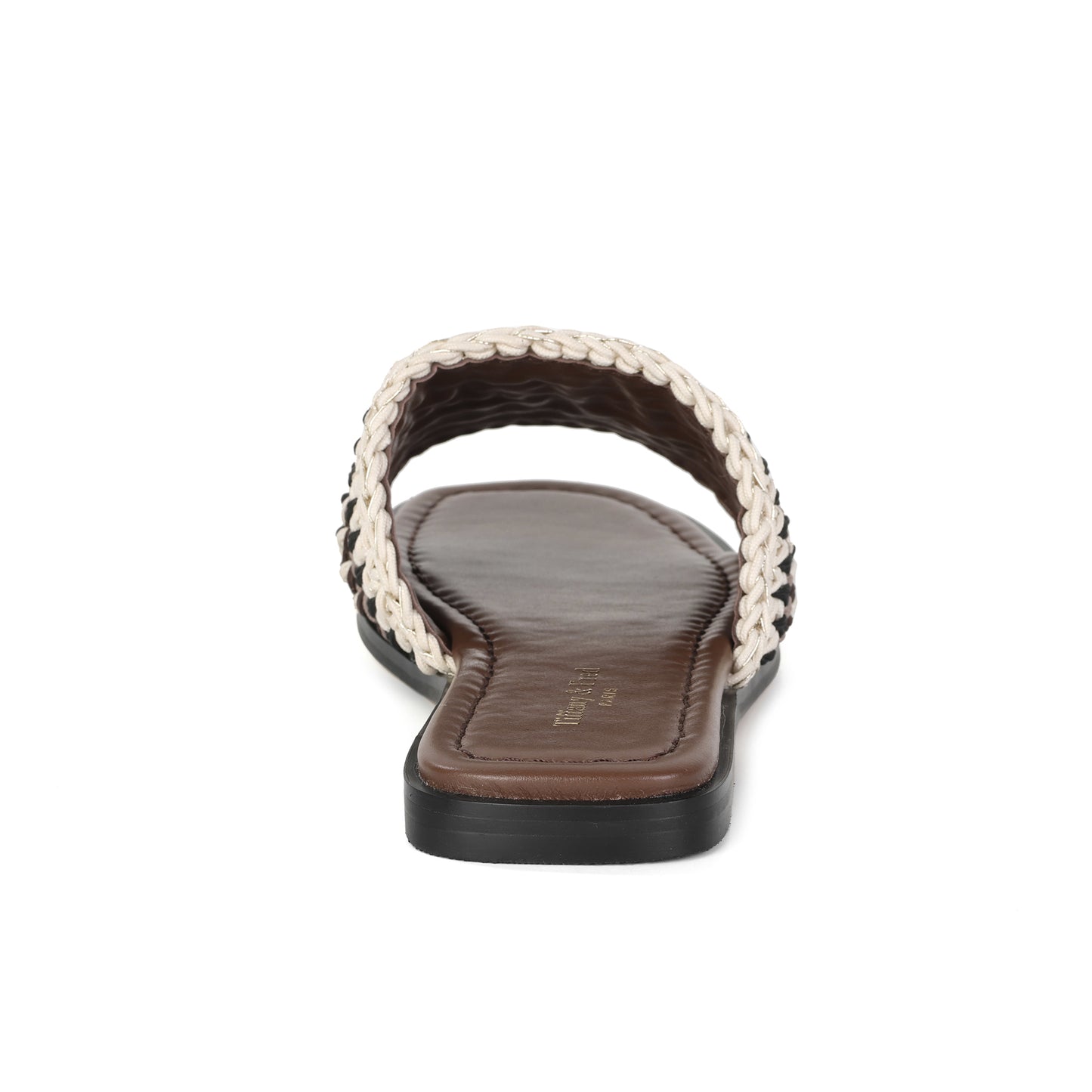 Beige/Brown Amalfi Crochet Raffia and Leather Sandal