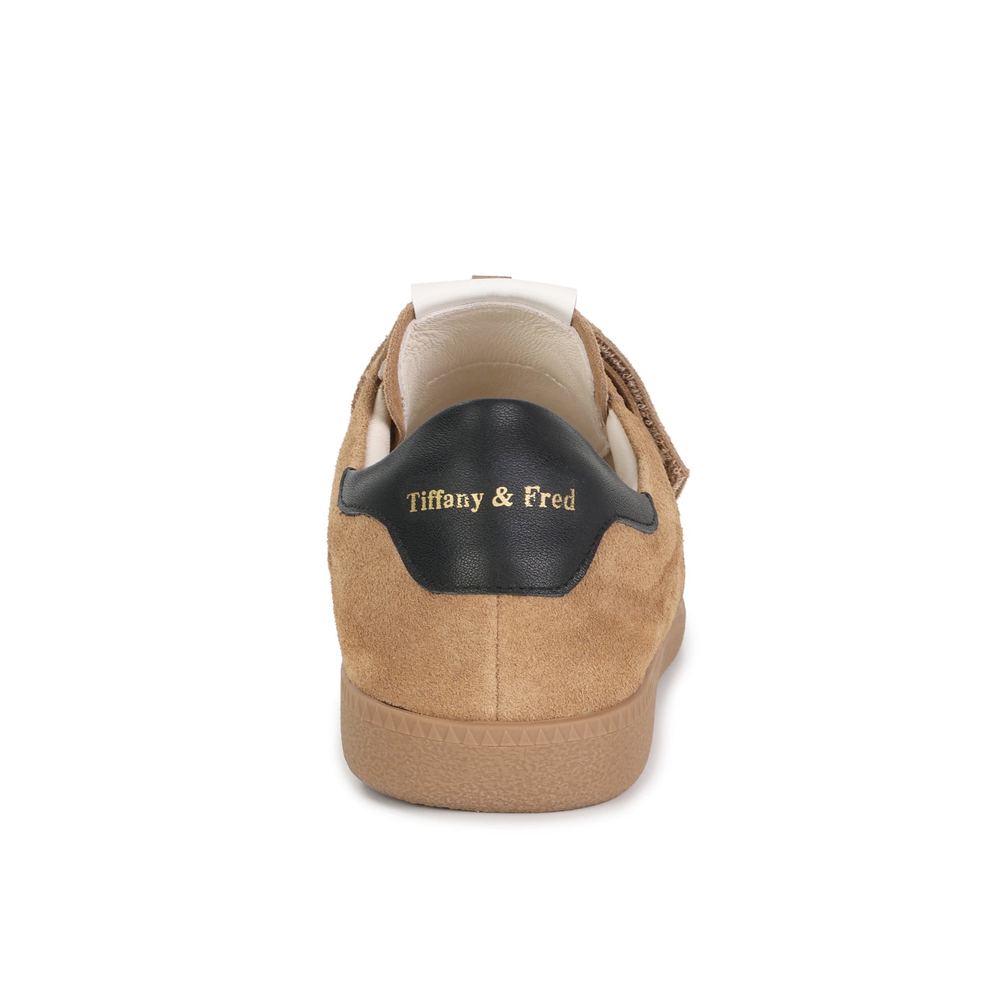 Beige Triple-Strap Suede Sneaker