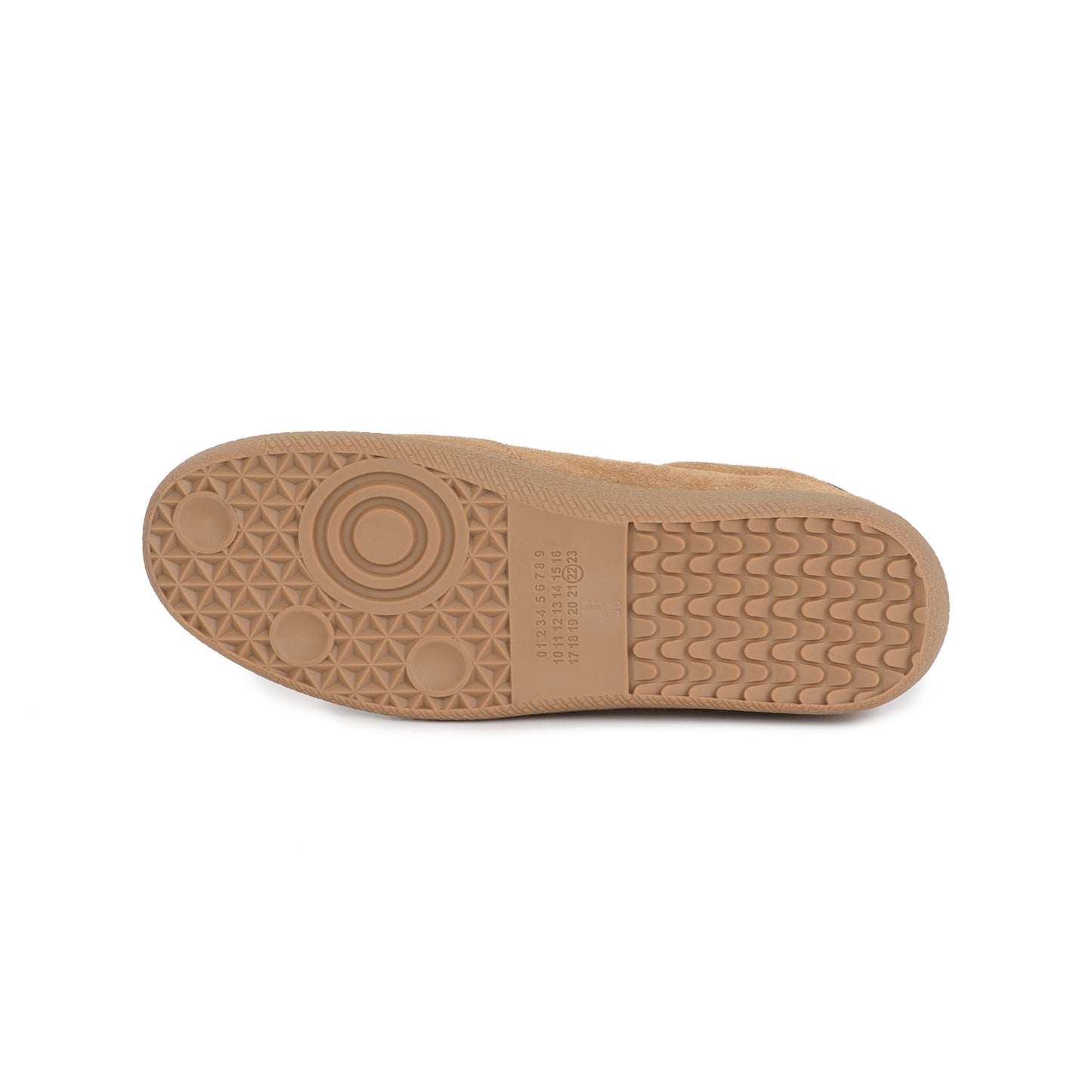Beige Triple-Strap Suede Sneaker