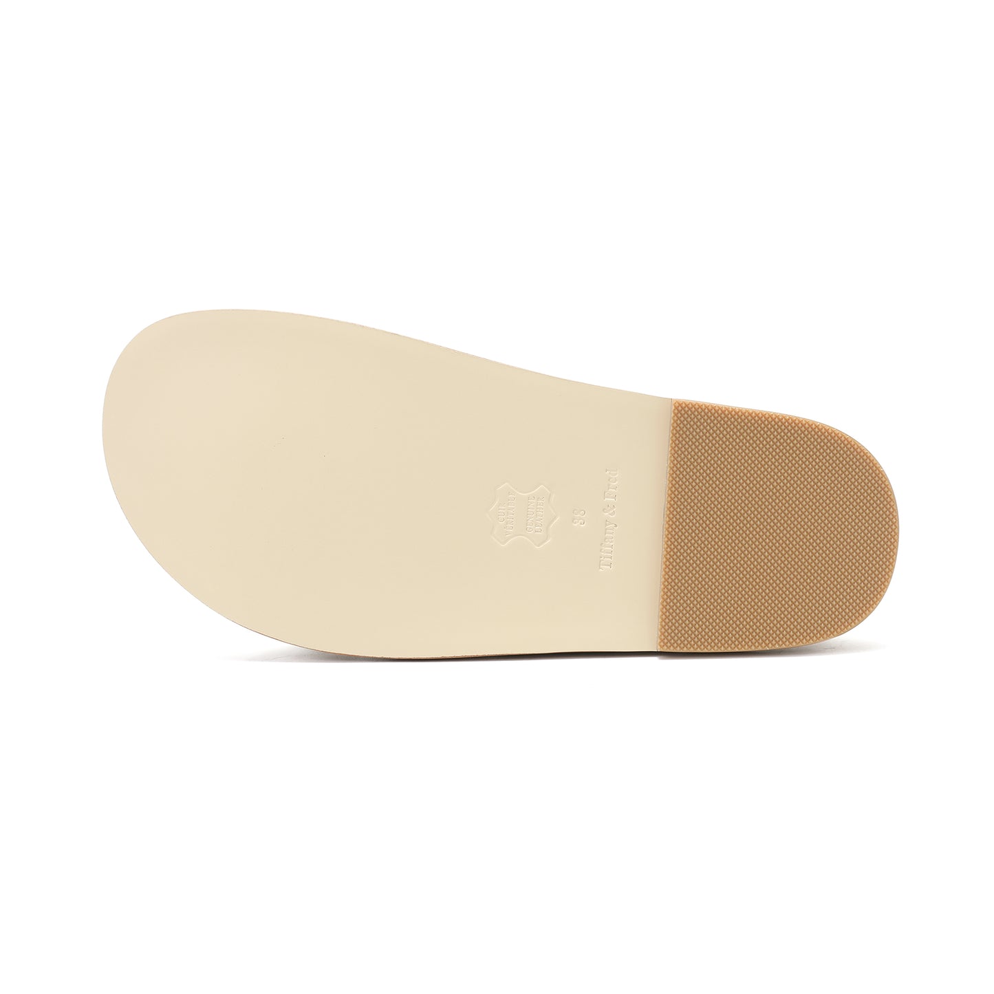 Tan Double-Strap Quilted Leather Slide