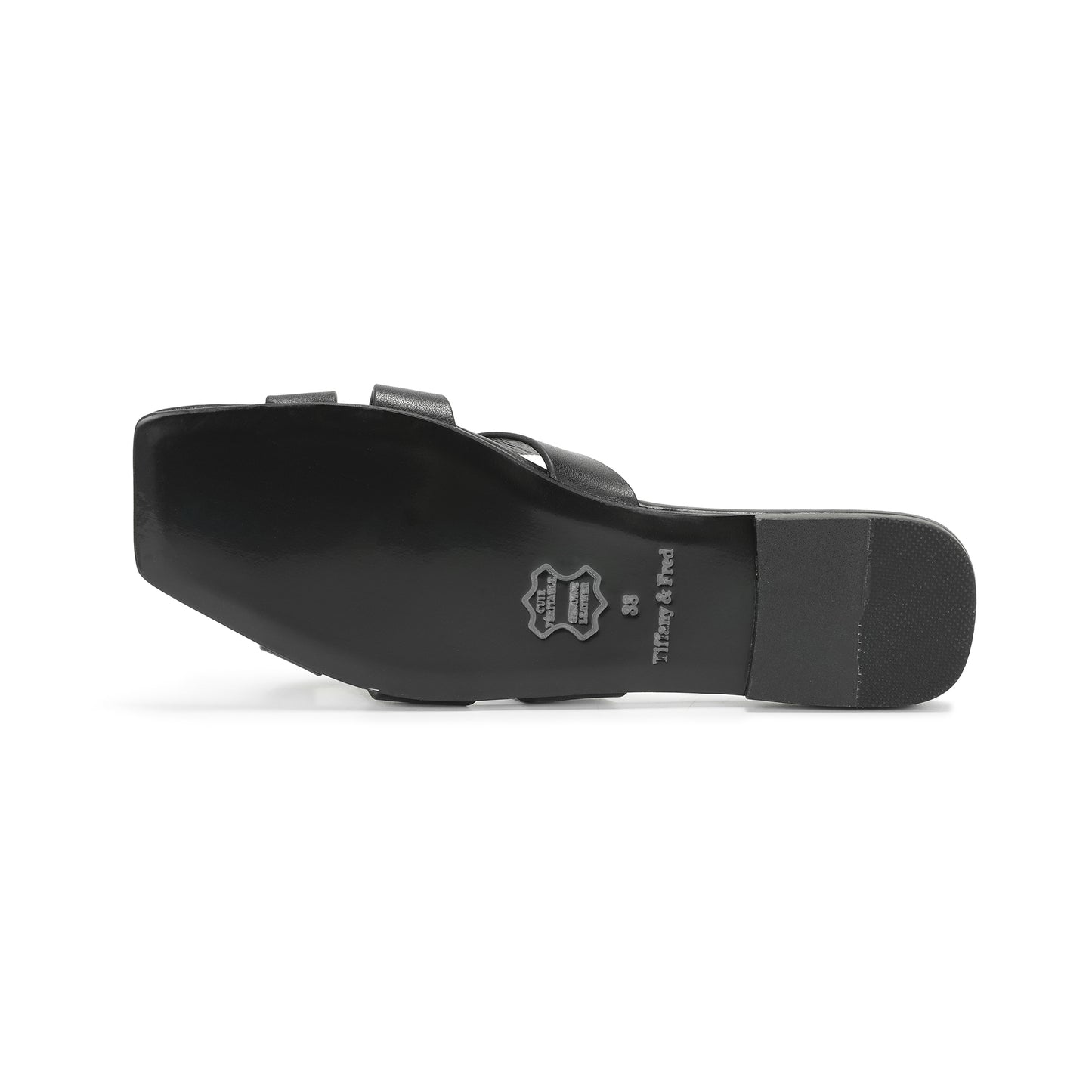 Black Interwoven Leather Sandal