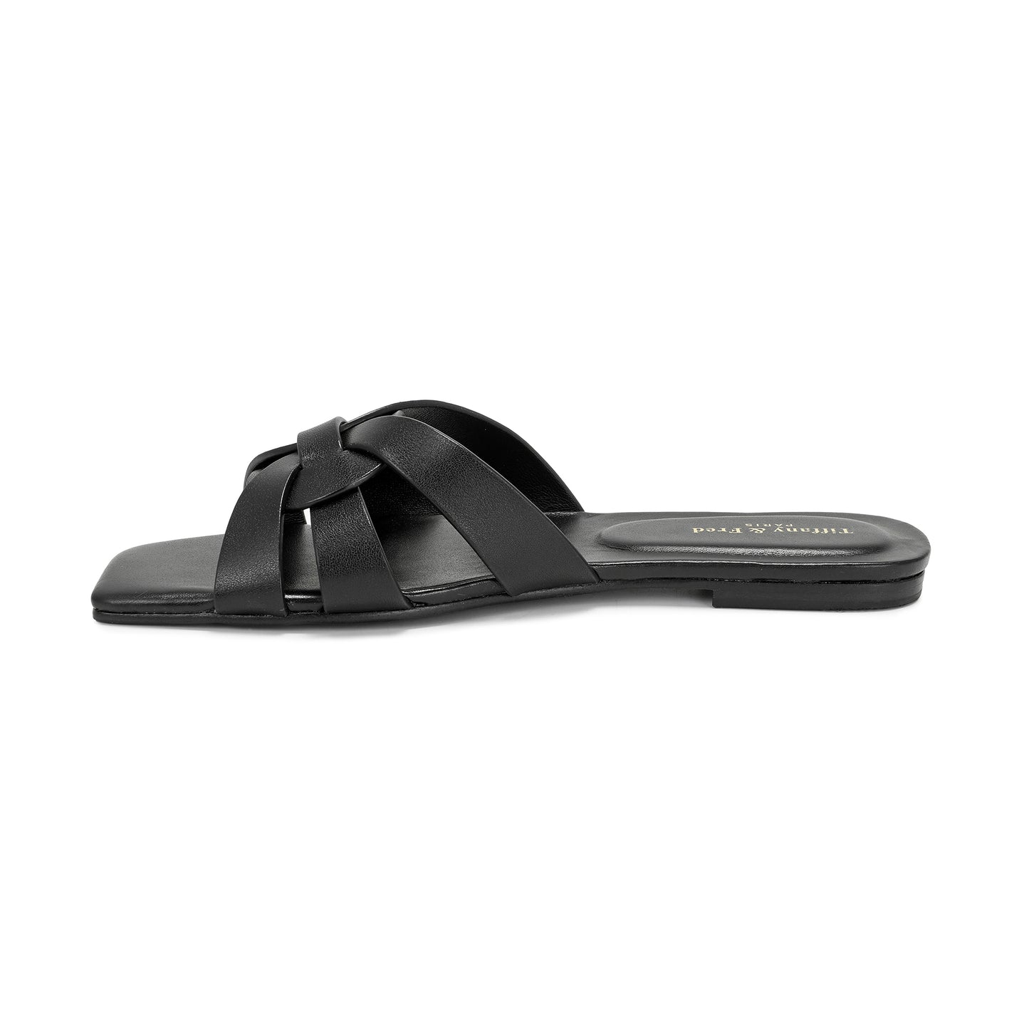 Black Interwoven Leather Sandal