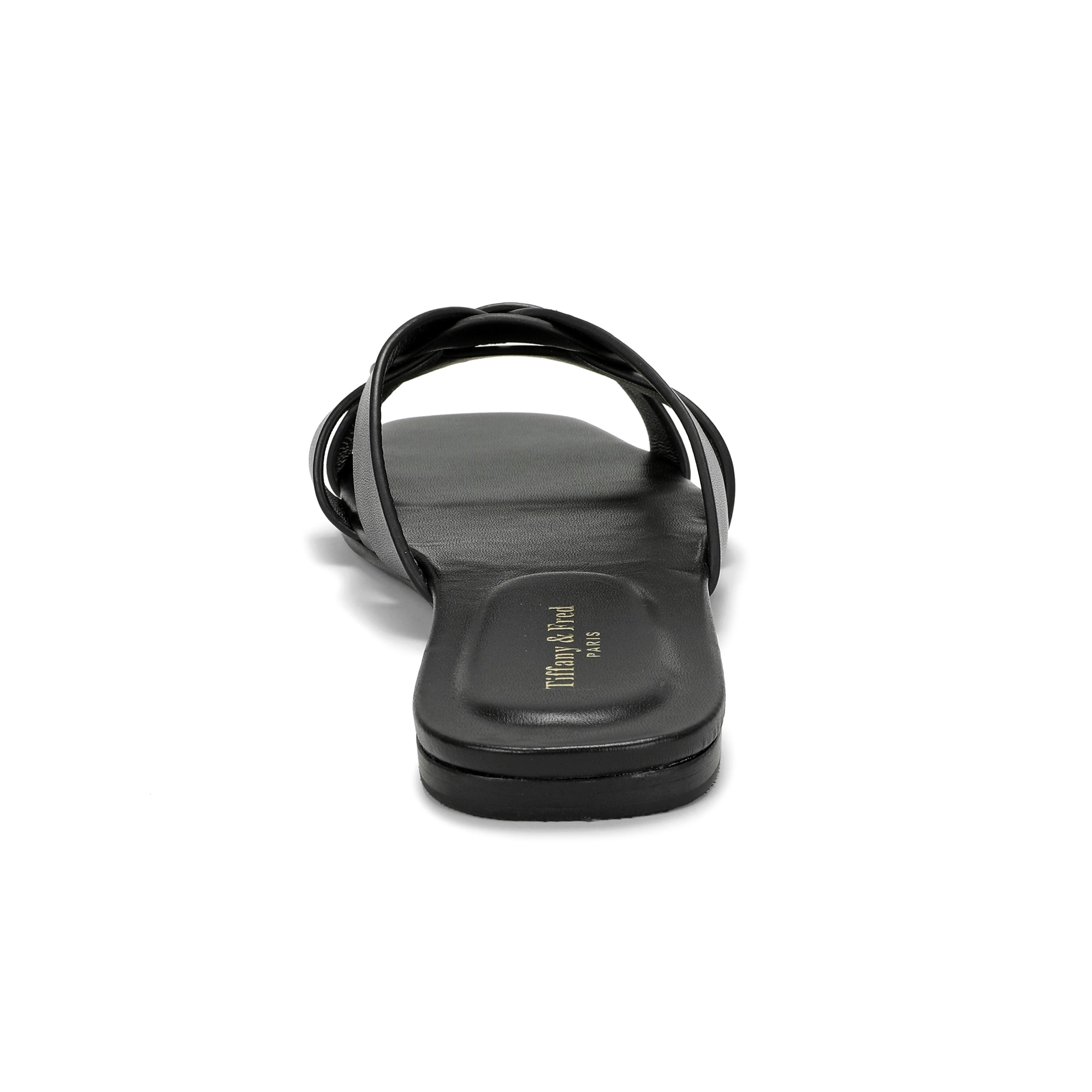 Black Interwoven Leather Sandal – Tiffany & Fred Paris