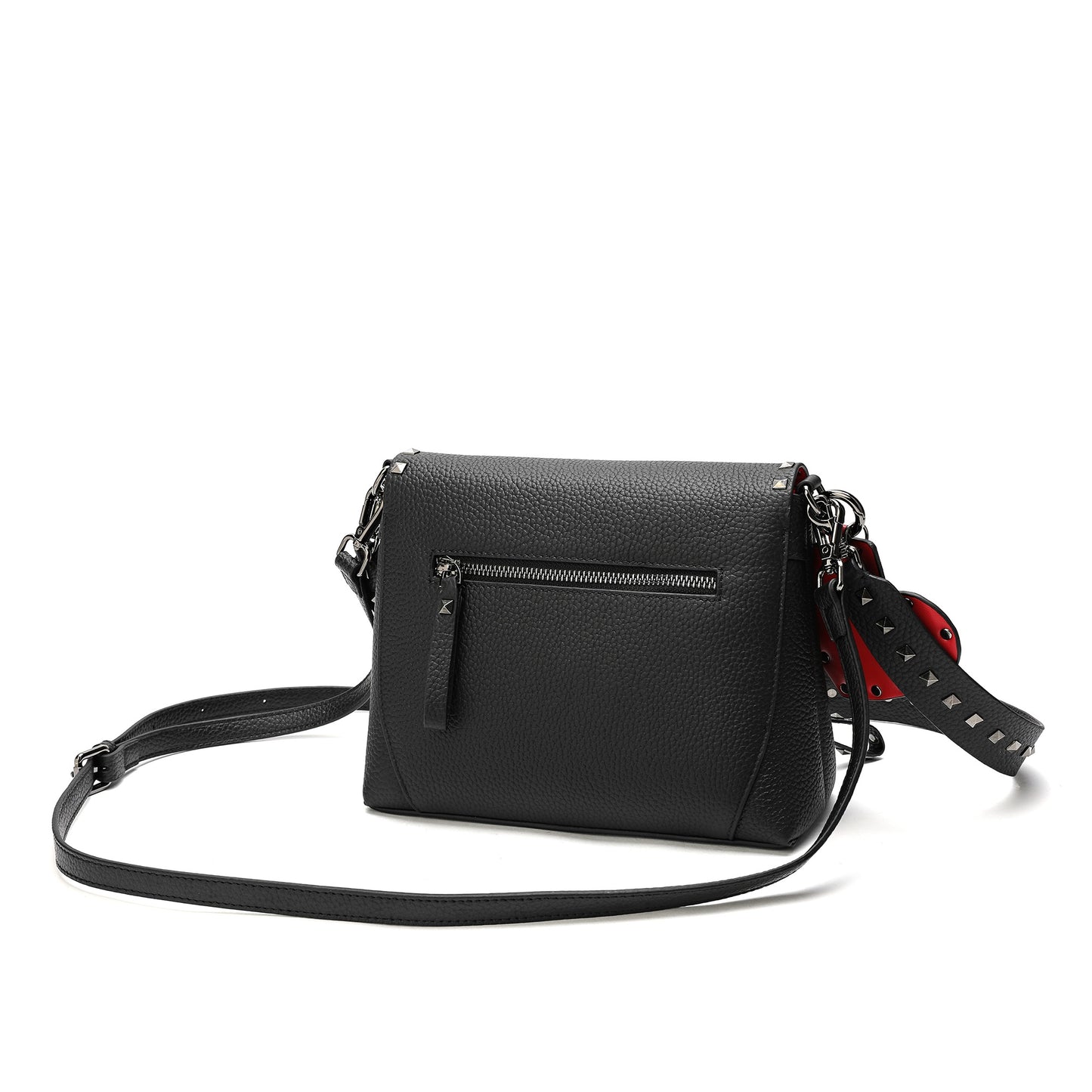 Tiffany & Fred Studded Top-Grain Leather Shoulder Bag