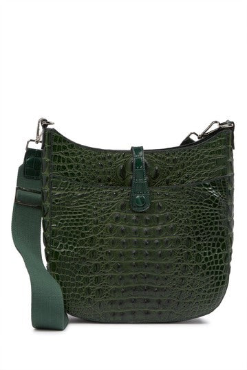 Alligator Embossed Leather Shoulder Bag