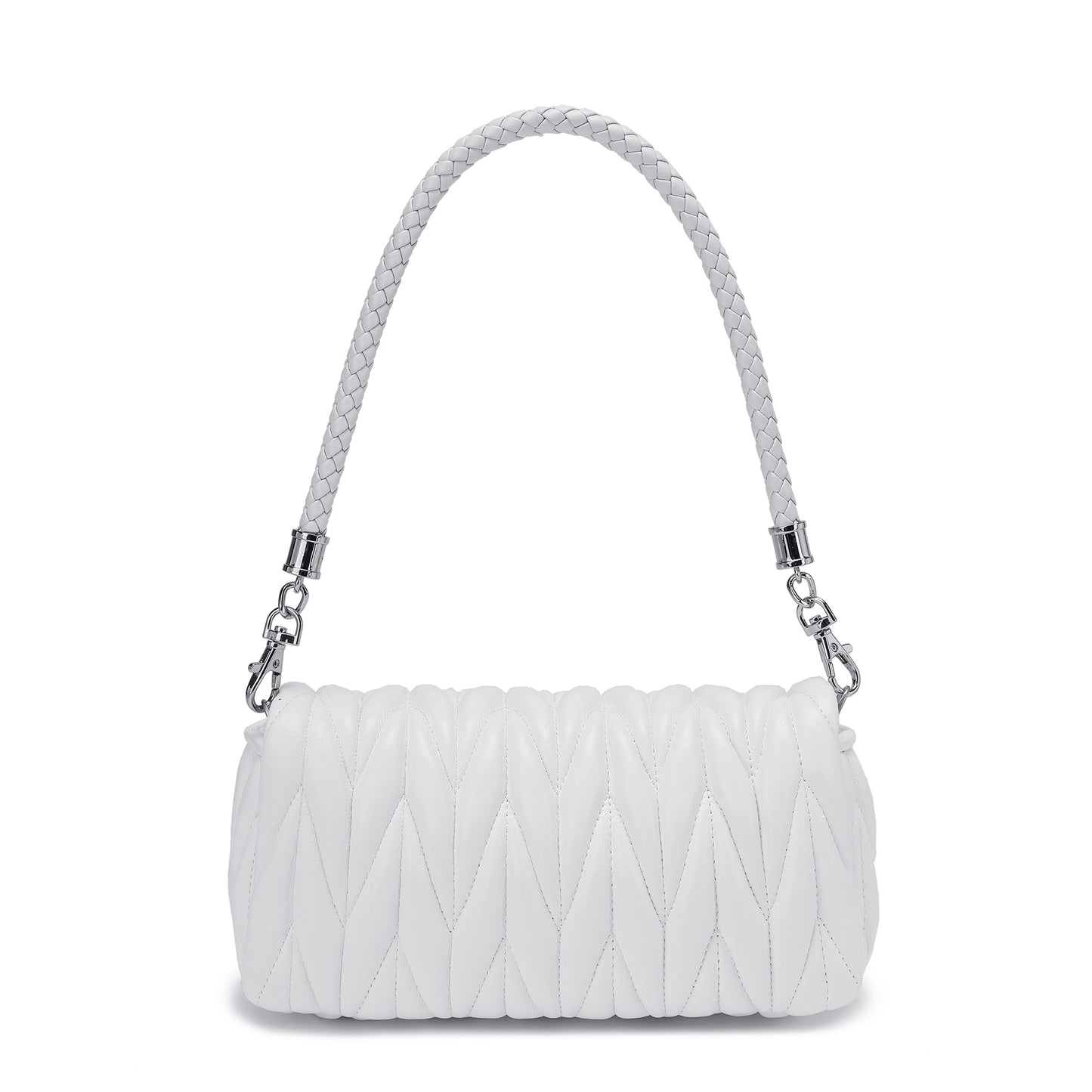 Pleated Sheepskin Shoulder Bag