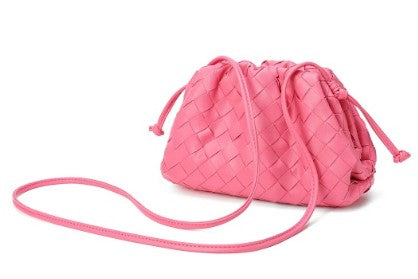 Women Pink Leather Crossbody Bag Fuchsia Color Full Grain Leather Women Bag Gift for Daughter Pink Mini Small Bag