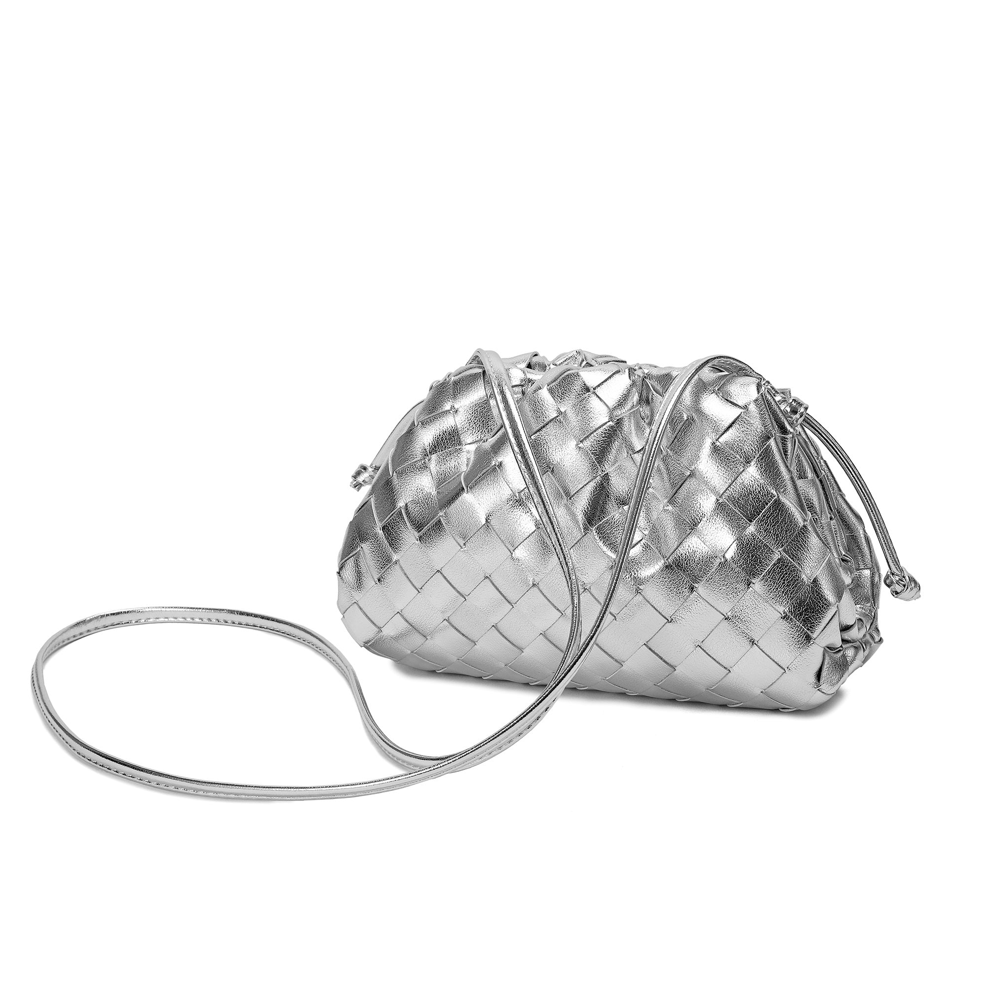 EMMIE | Silver Mirror Fabric Clutch Bag | Summer Collection | JIMMY CHOO US