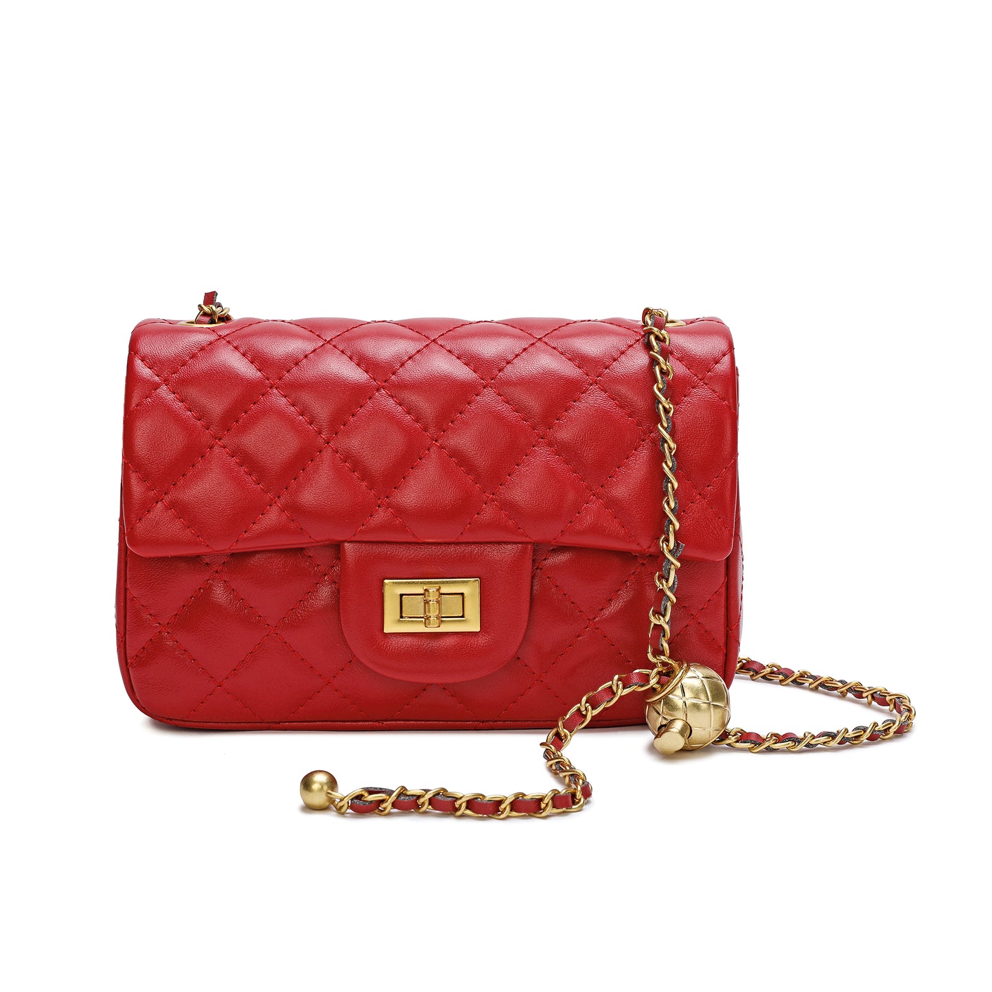 Tiffany & Fred Quilted Sheepskin Leather Crossbody Bag