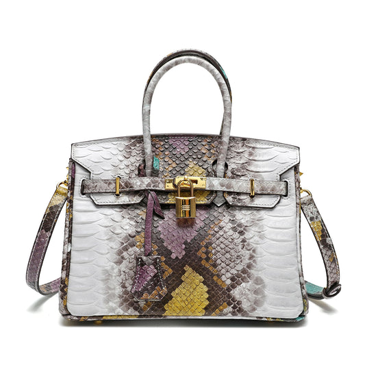 Tiffany & Fred Snake Embossed Leather Satchel