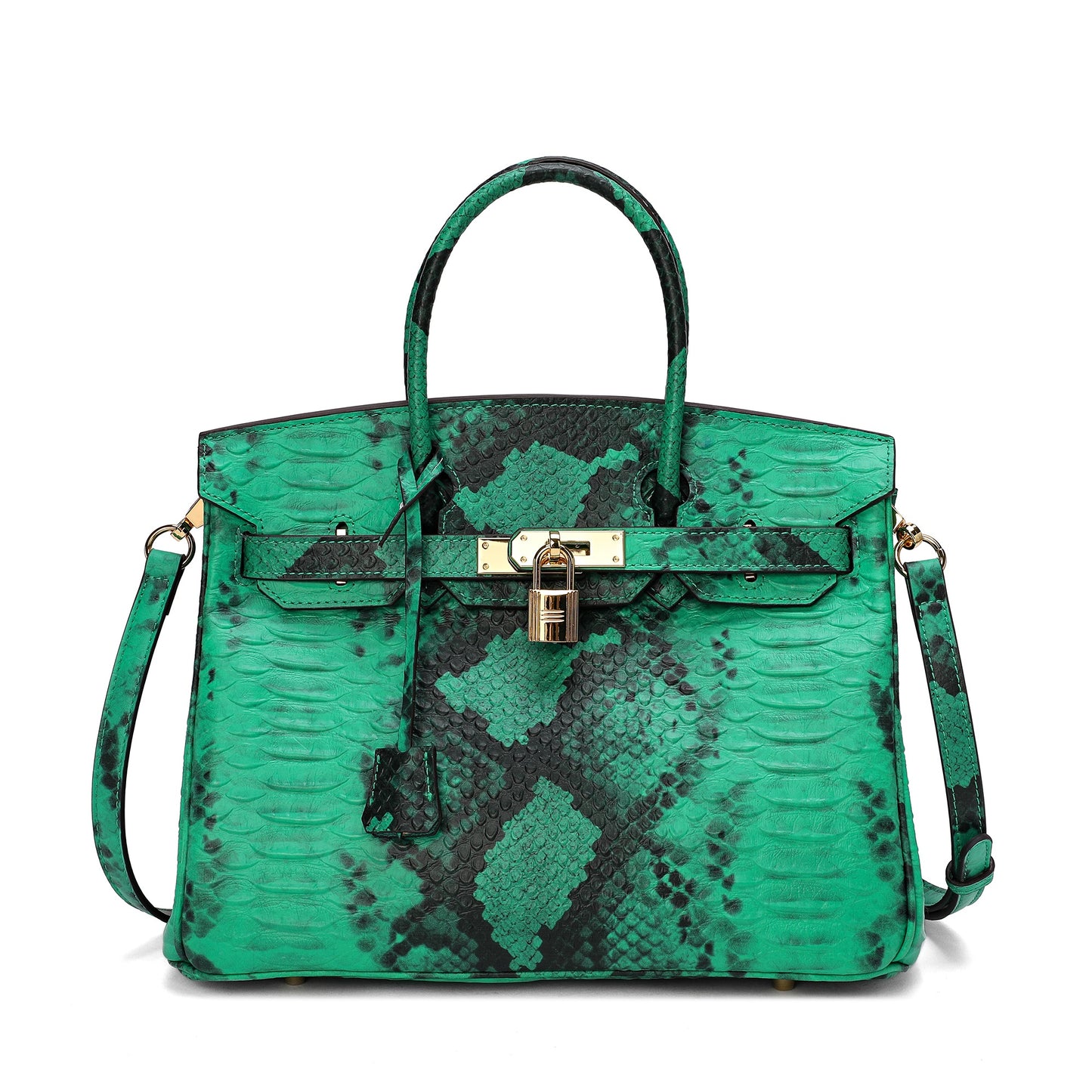 Tiffany & Fred Snakeskin Embossed Leather Satchel/Shoulder Bag