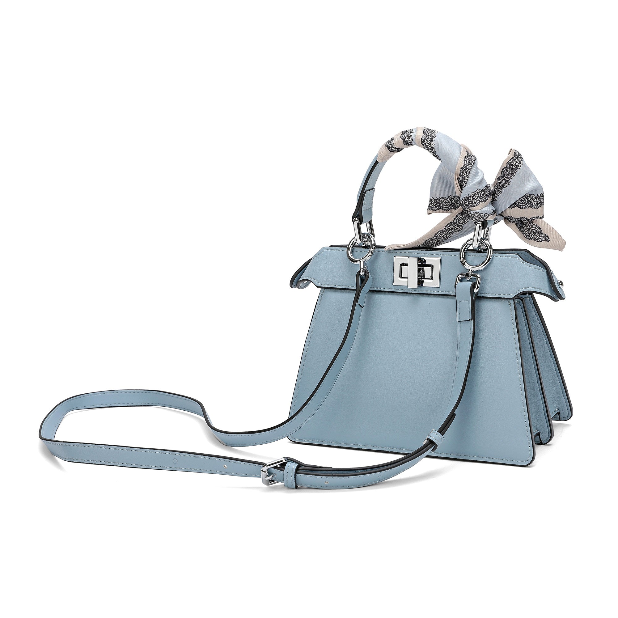 Light blue leather online satchel