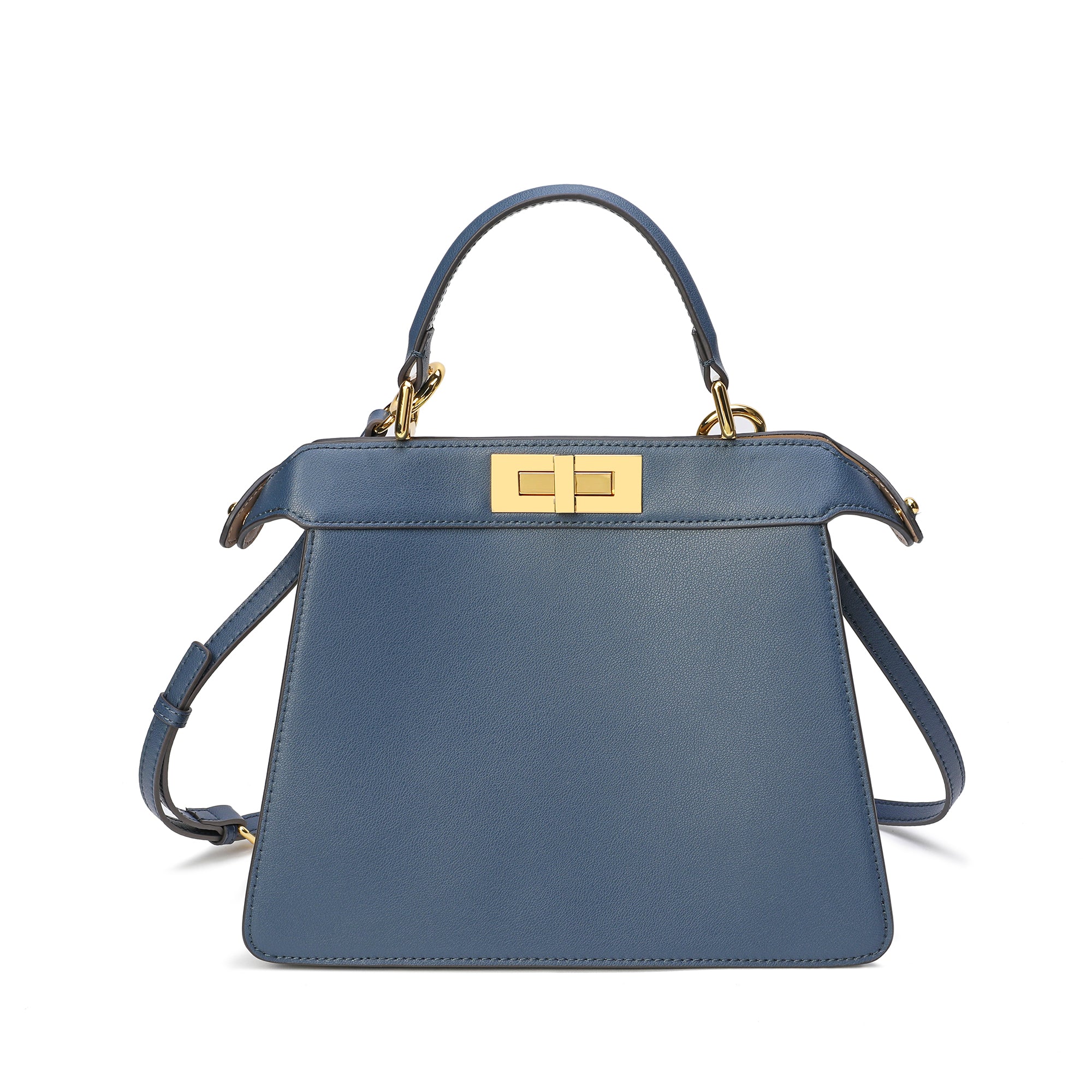 Navy discount leather satchel