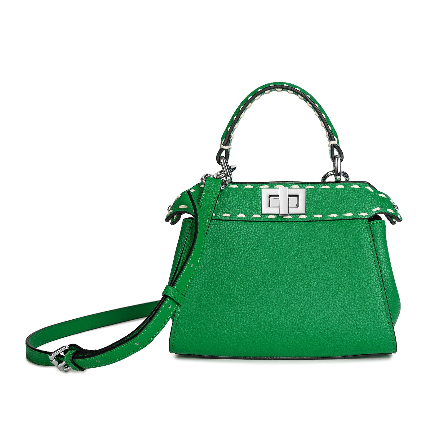 Tiffany & Fred Full-grain Soft Leather Top Handle Shoulder Bag In Green