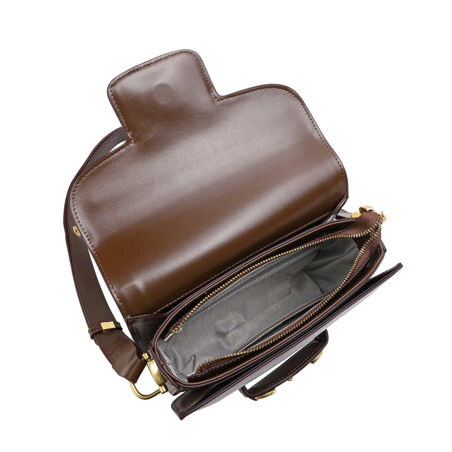 Tifanny & Fred Top-Grain Leather Foldover Messenger/Shoulder Bag
