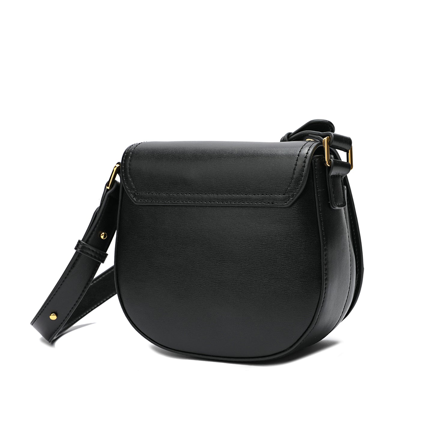 Full-Grain Flap-over Smooth Nappa Leather Shoulder Bag