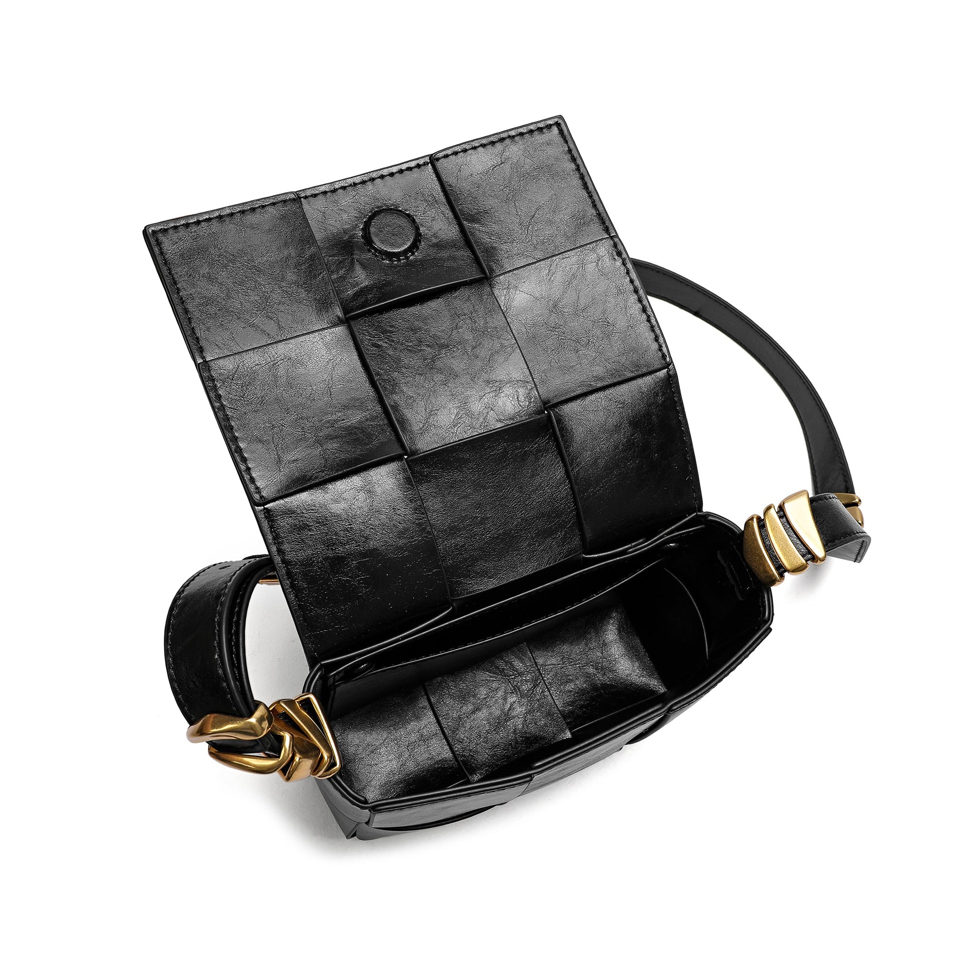 Woven Leather Crossbody Bag – Tiffany & Fred Paris