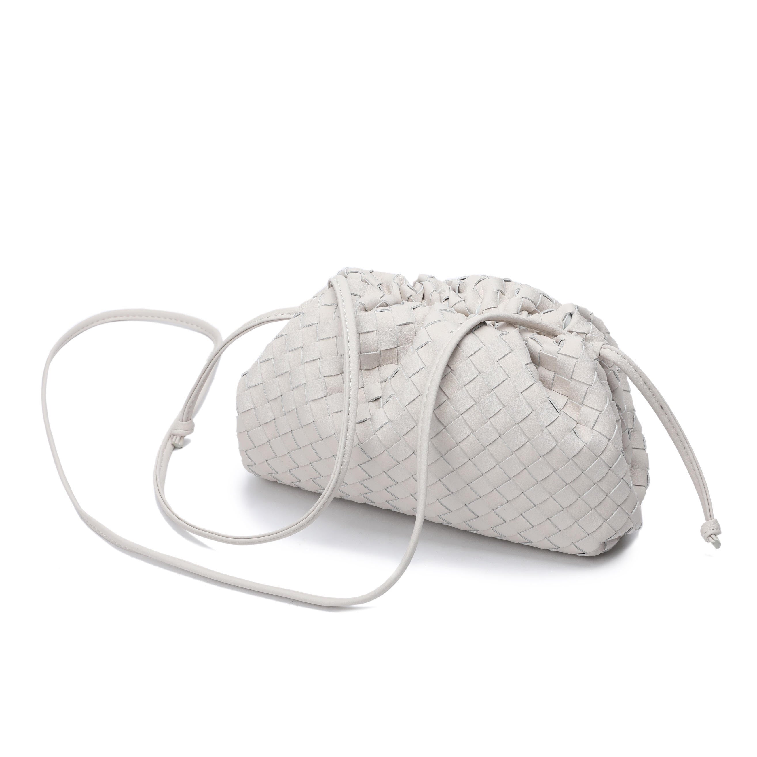 White clutch outlet bag with strap