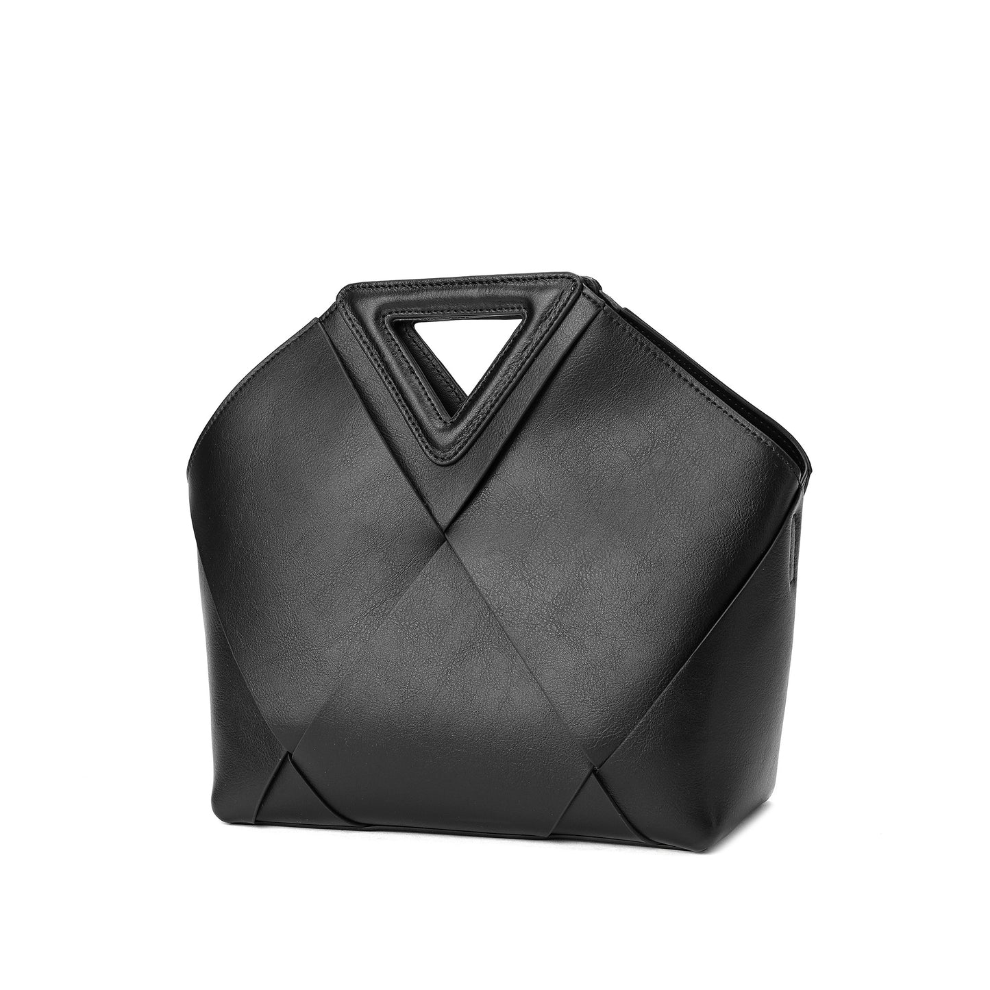 Woven Smooth Leather Satchel/ Shoulder Bag