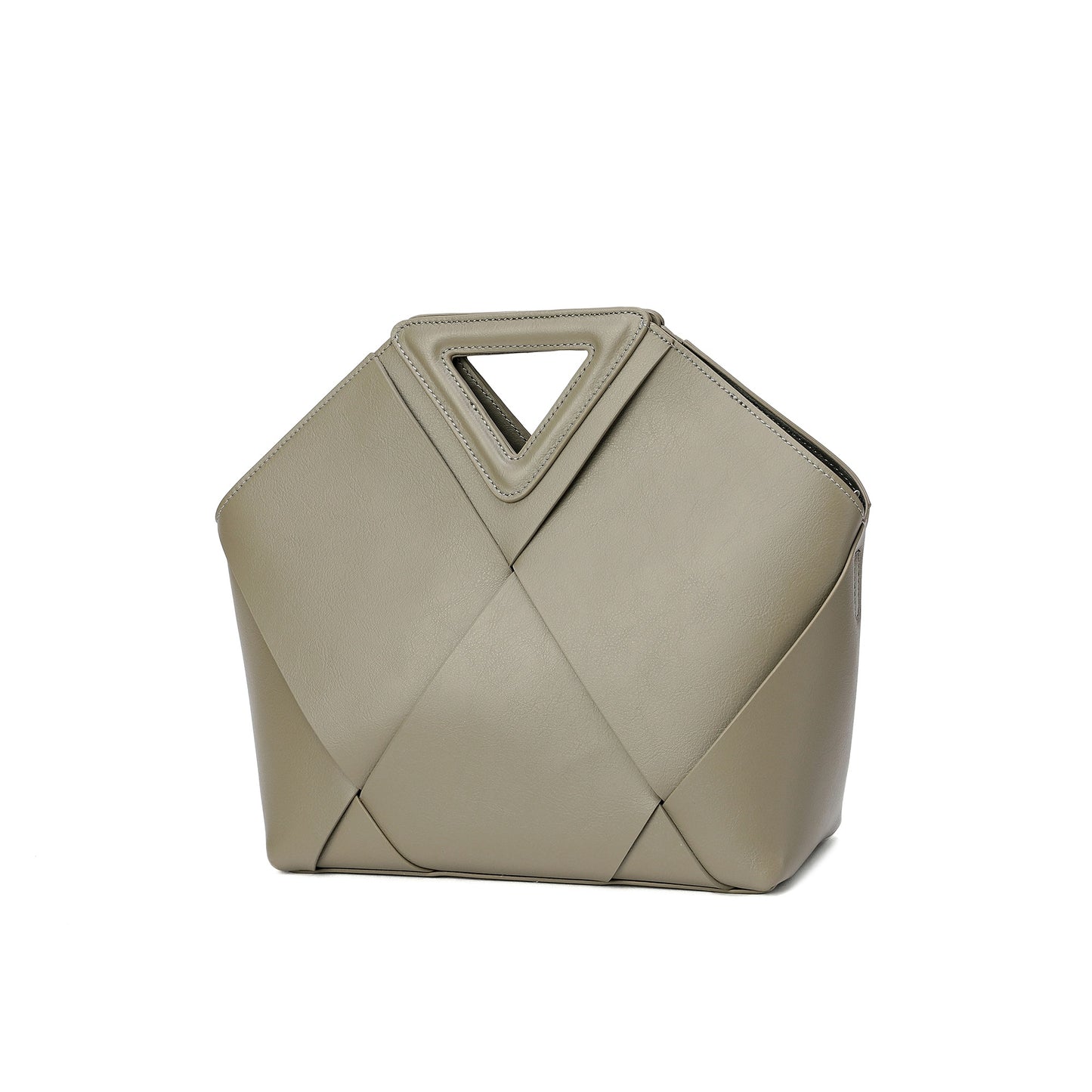 Woven Smooth Leather Satchel/ Shoulder Bag