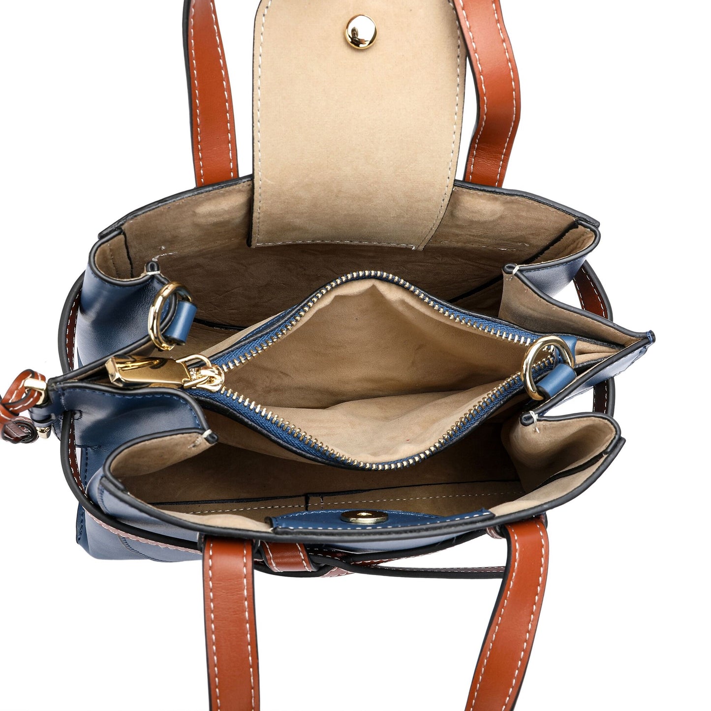 Full-grain Smooth Napa Leather Satchel/ Shoulder Bag