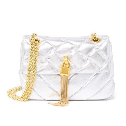 Quilted Lambskin Tassel Crossbody Bag