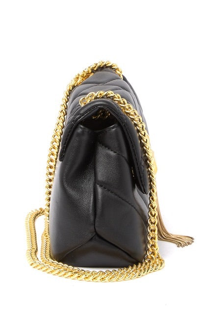 Quilted Lambskin Tassel Crossbody Bag