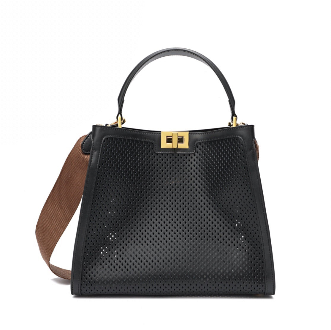 Full-grain Smooth Leather Perforated Tote