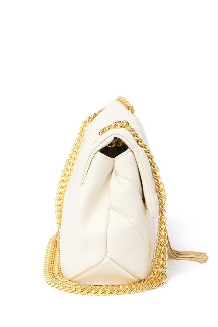 Quilted Lambskin Tassel Crossbody Bag