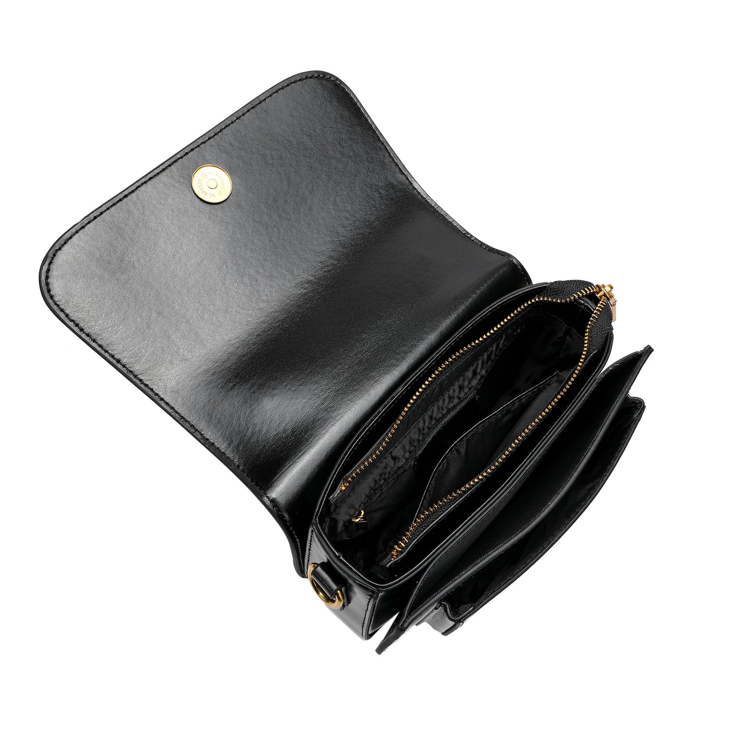 Flap-over Gradient Leather Shoulder Bag